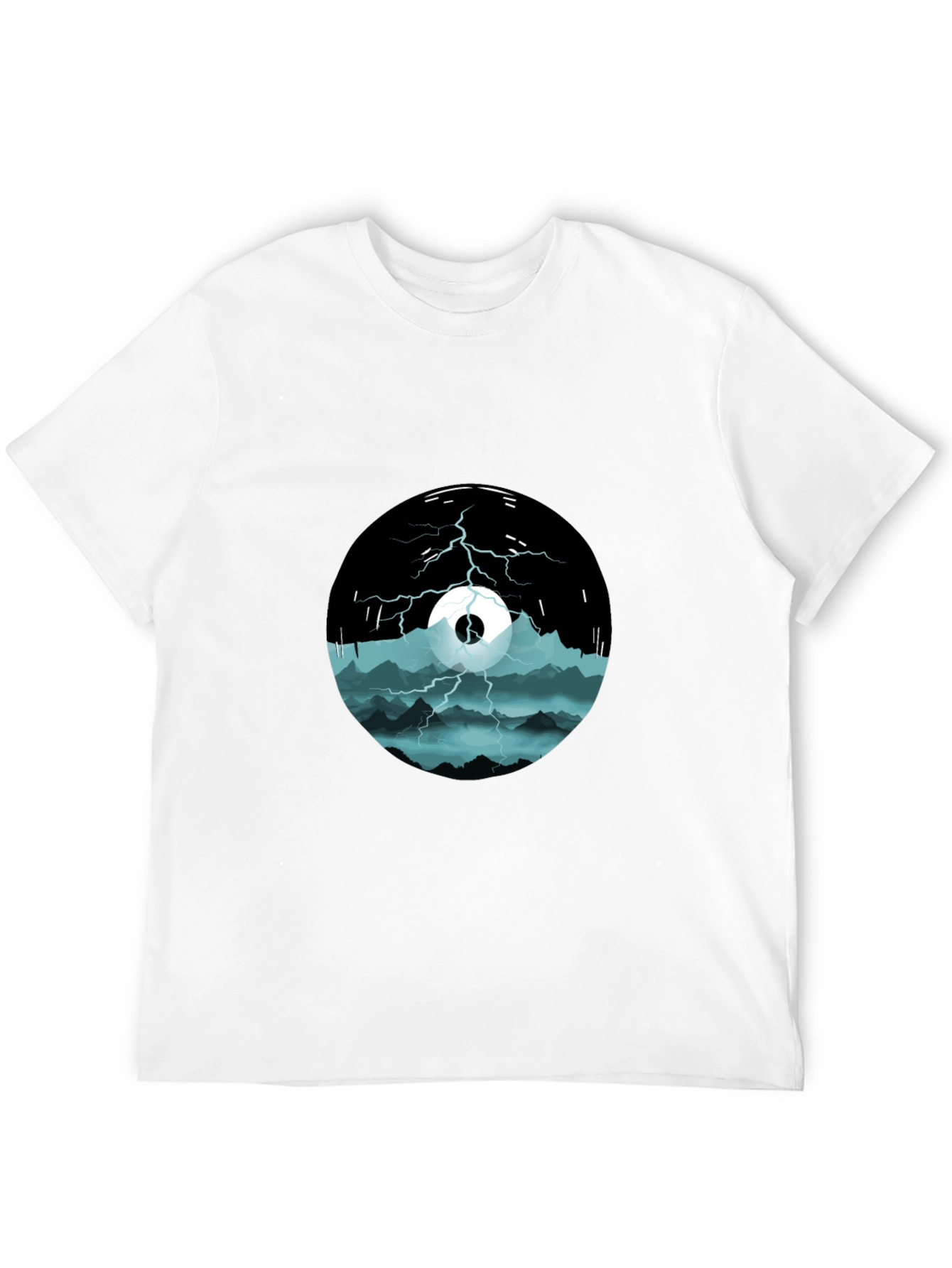 Stormy Mountain Graphic Tee - Black Cotton Blend