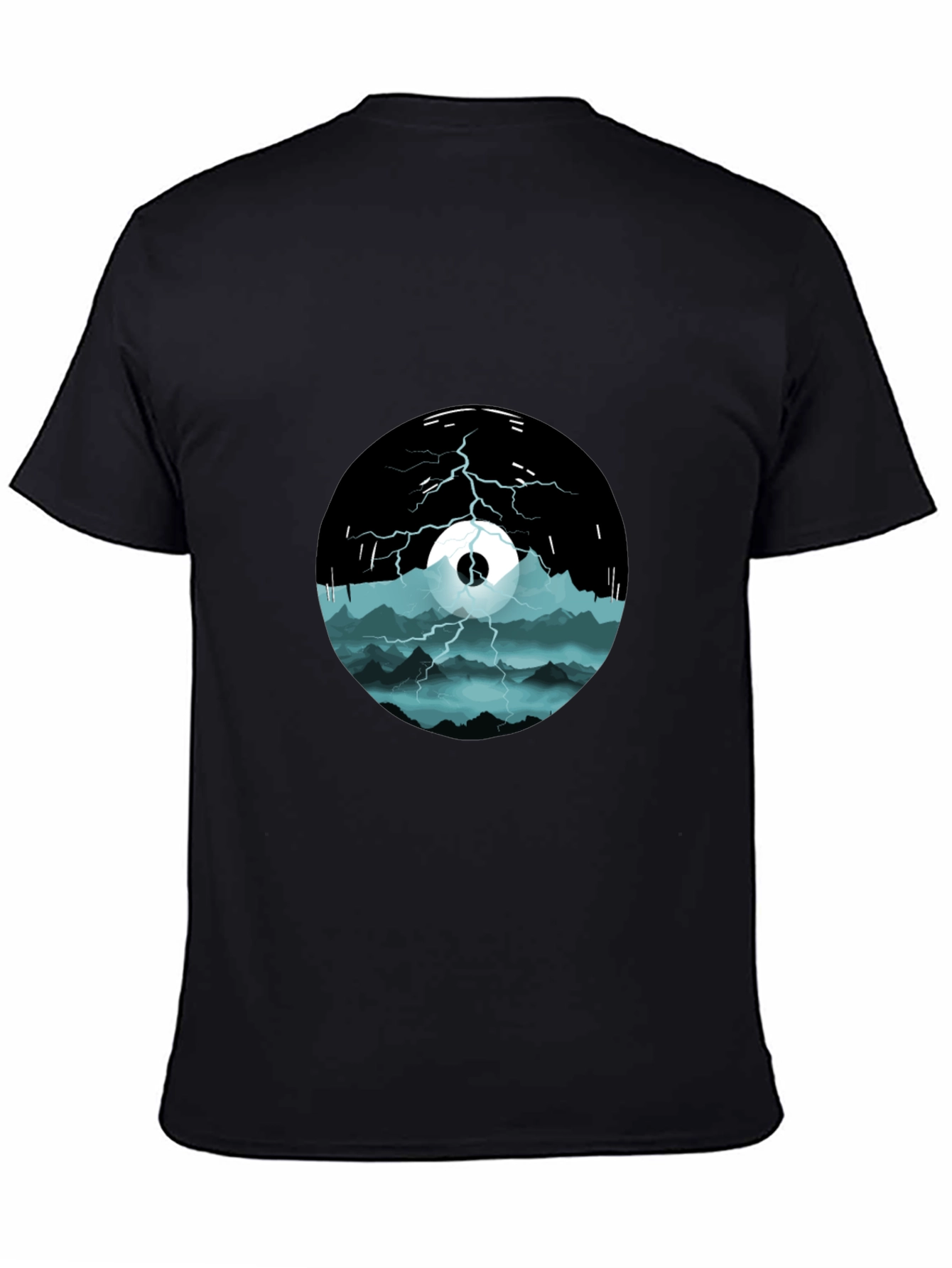 Stormy Mountain Graphic Tee - Black Cotton Blend