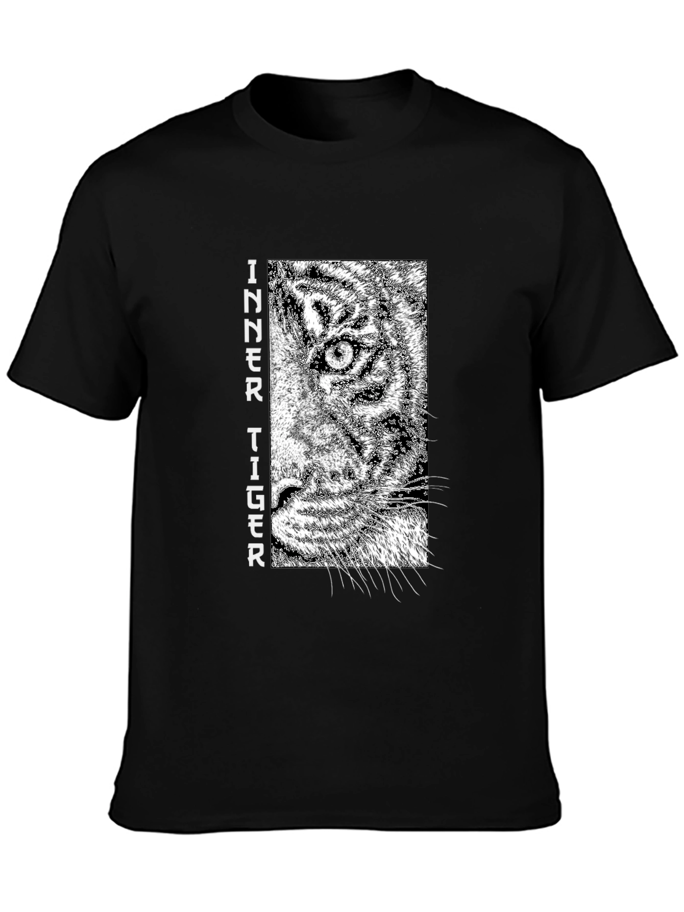 Inner Tiger Graphic Tee - Cool Black Cotton T-Shirt