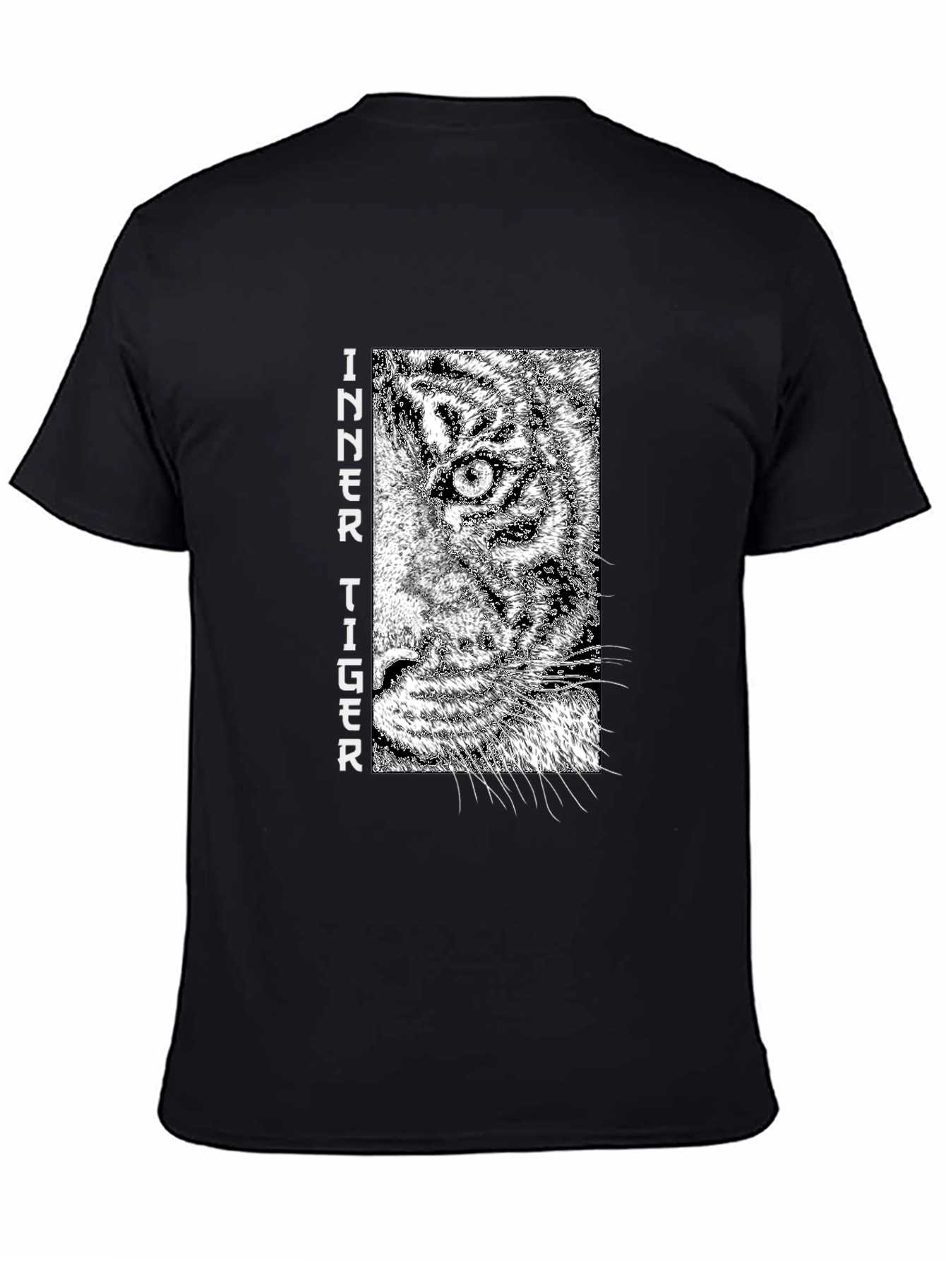 Inner Tiger Graphic Tee - Cool Black Cotton T-Shirt