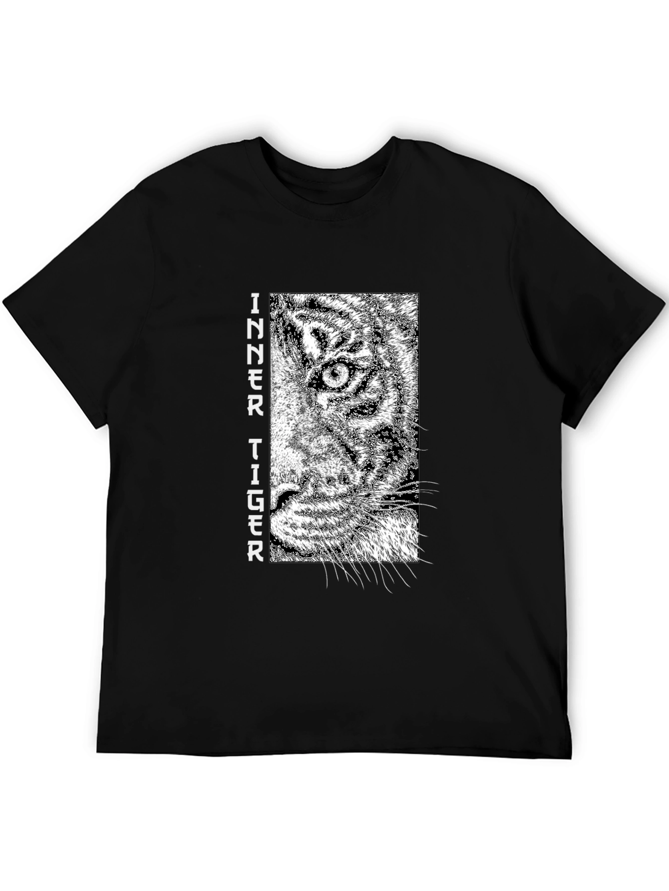 Inner Tiger Graphic Tee - Cool Black Cotton T-Shirt