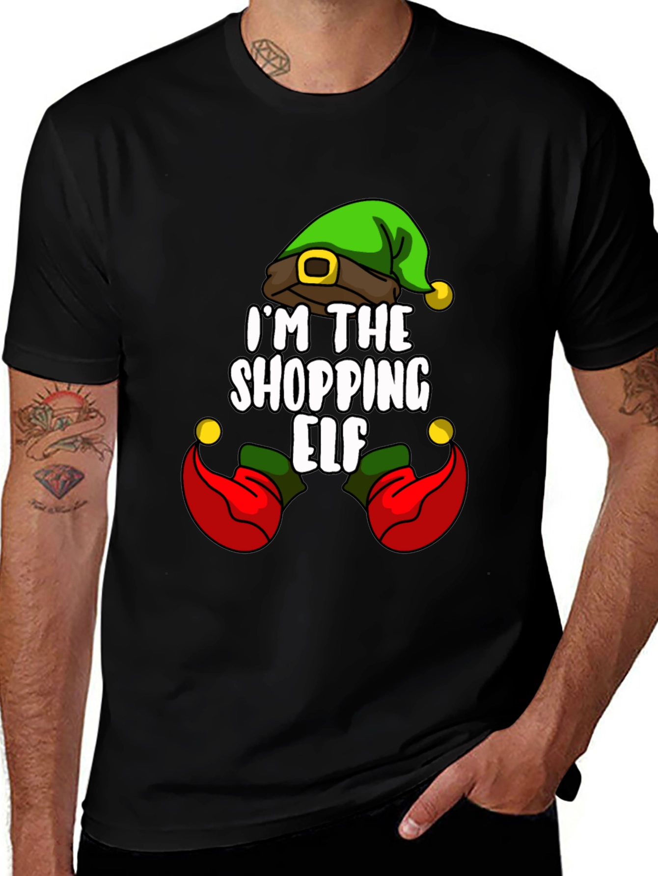 Shopping Elf Graphic Tee - Holiday Fun!