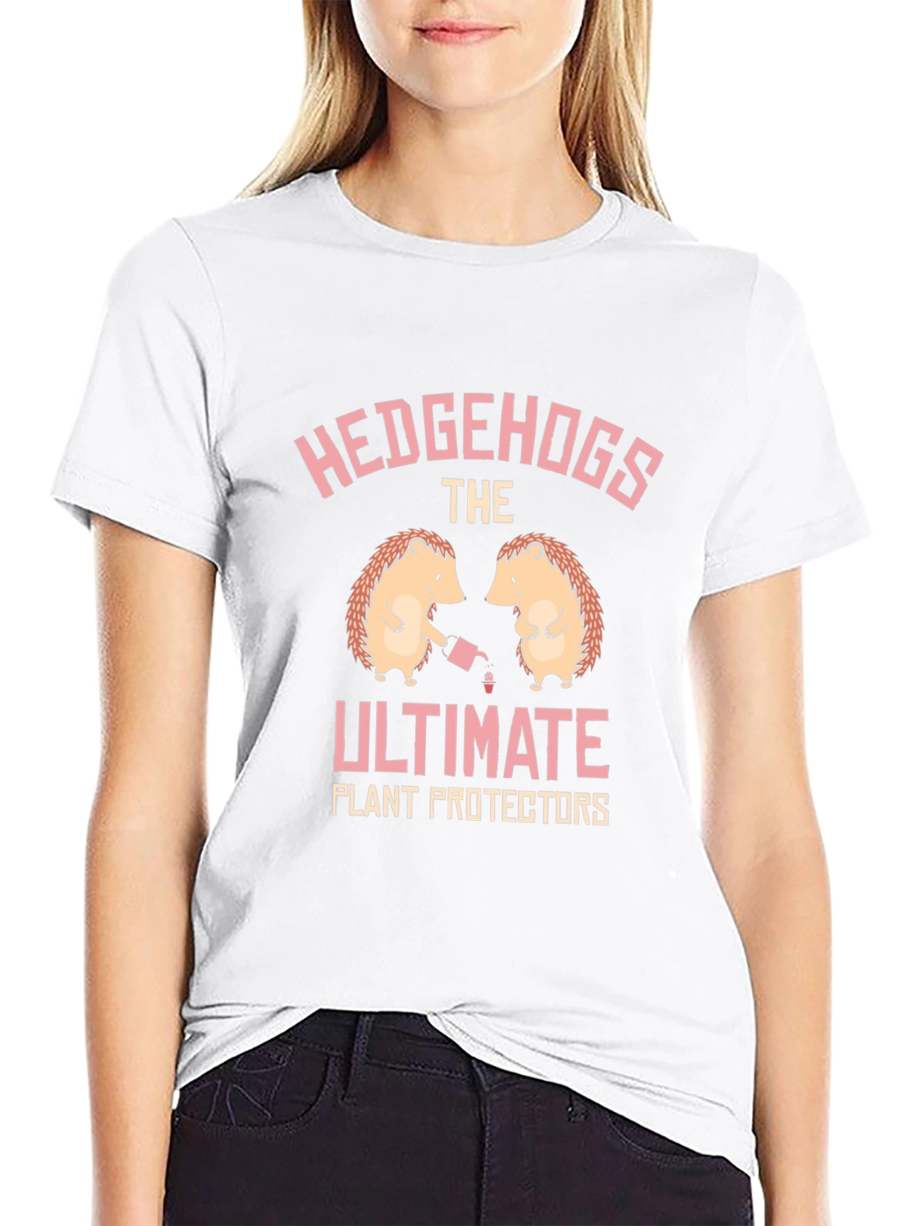 Hedgehogs Plant Protectors T-Shirt - Black Cotton Tee