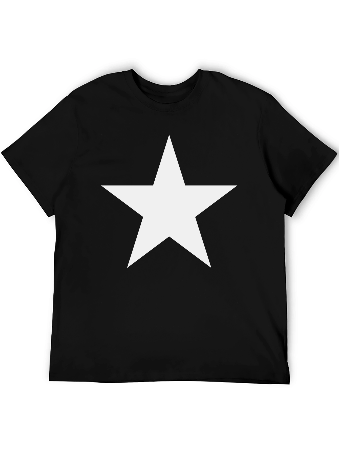 Bold Star Graphic Tee - Classic Black Cotton Shirt