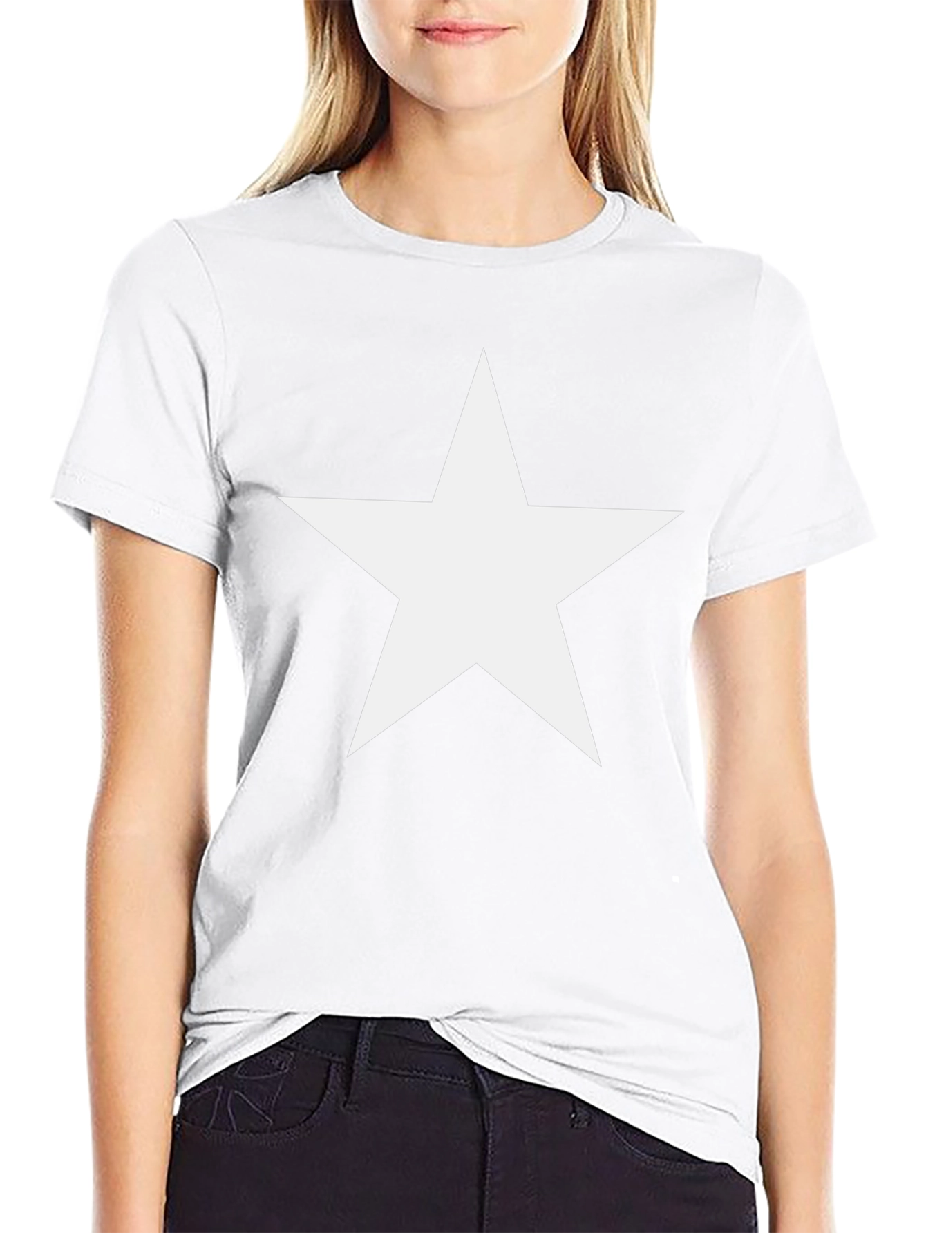 Bold Star Graphic Tee - Classic Black Cotton Shirt