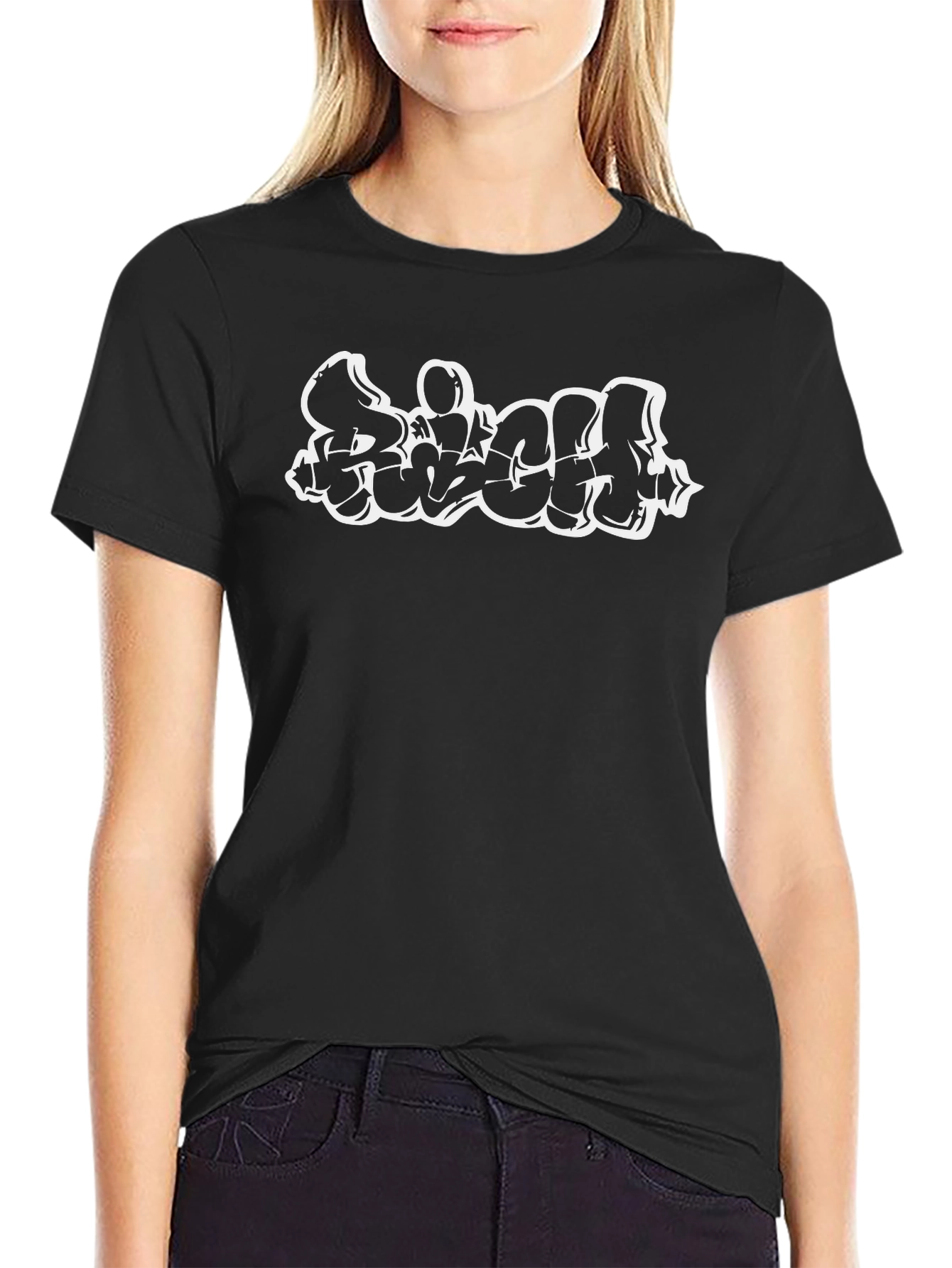 Edgy Graphic Tee: Black B*tch T-Shirt