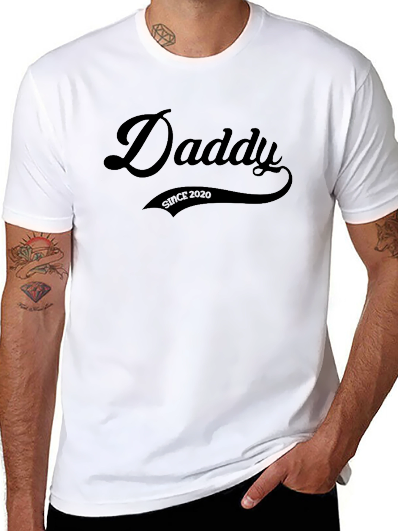 Daddy Since 2020 Black T-Shirt