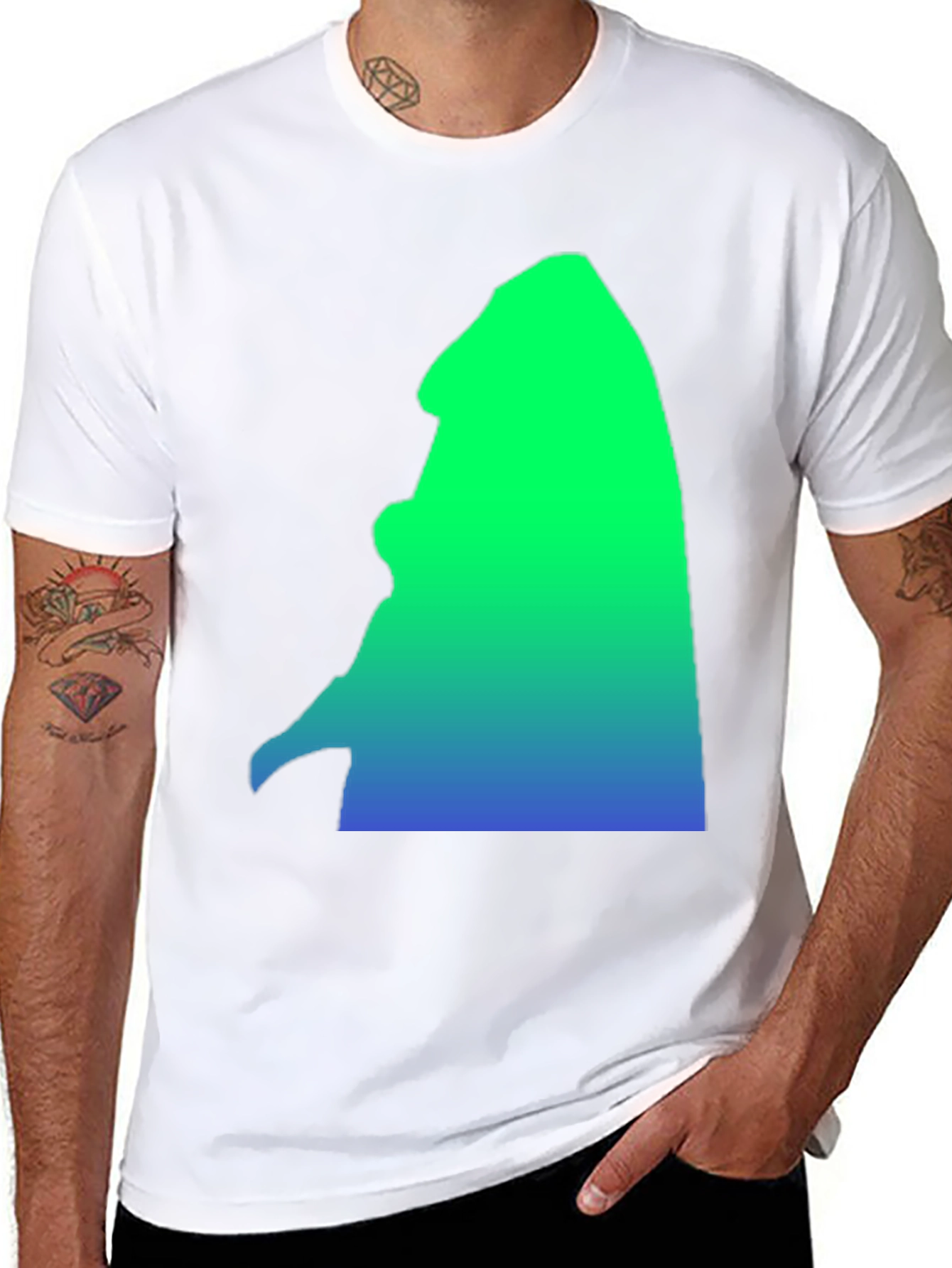 Gradient Silhouette Graphic Tee - Casual Comfort