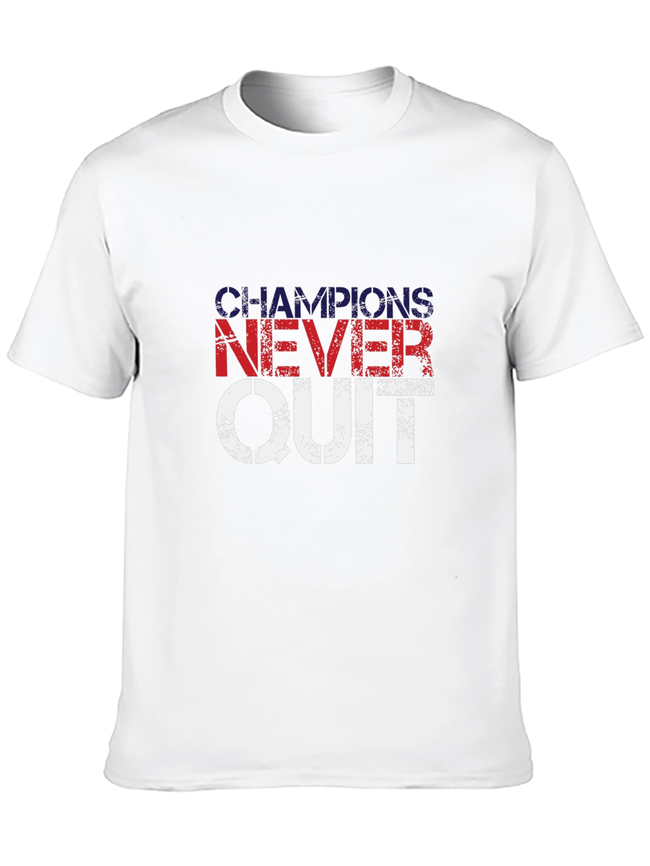Champions Never Quit Black Graphic T-Shirt