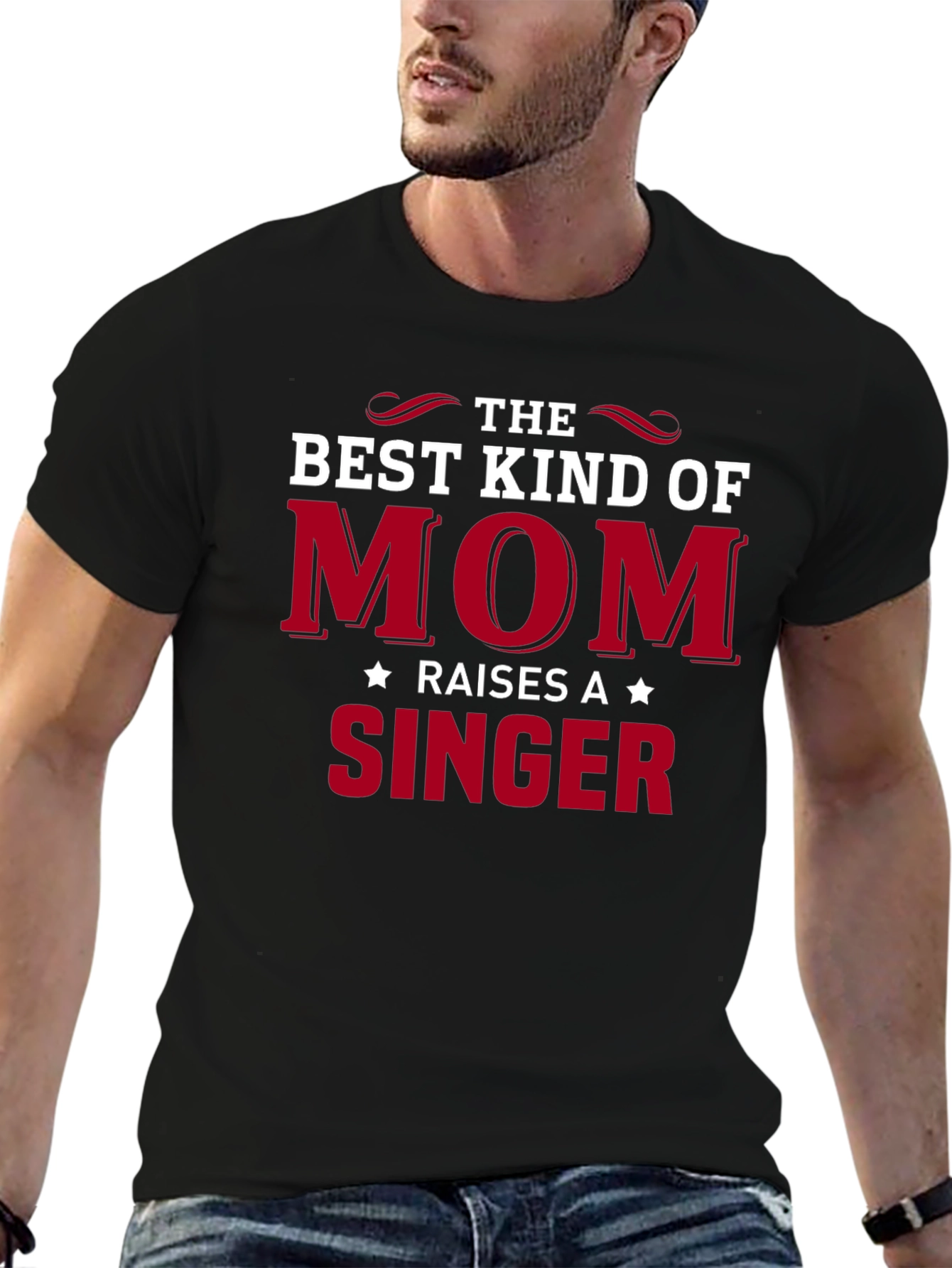 Best Kind of Mom Raises a Singer Black T-Shirt