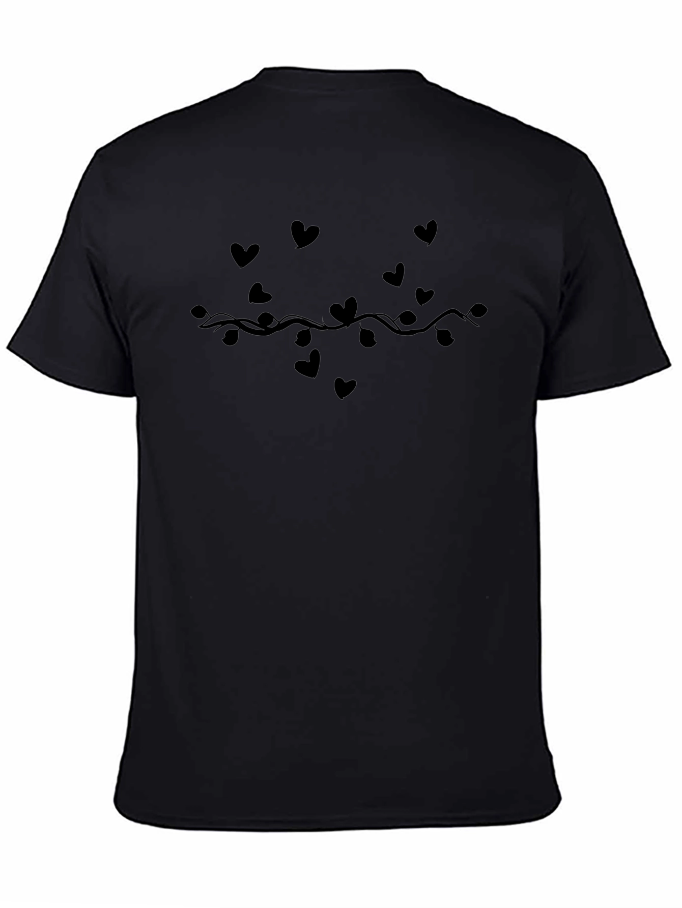 Heart Vine Black T-Shirt - Stylish & Unique