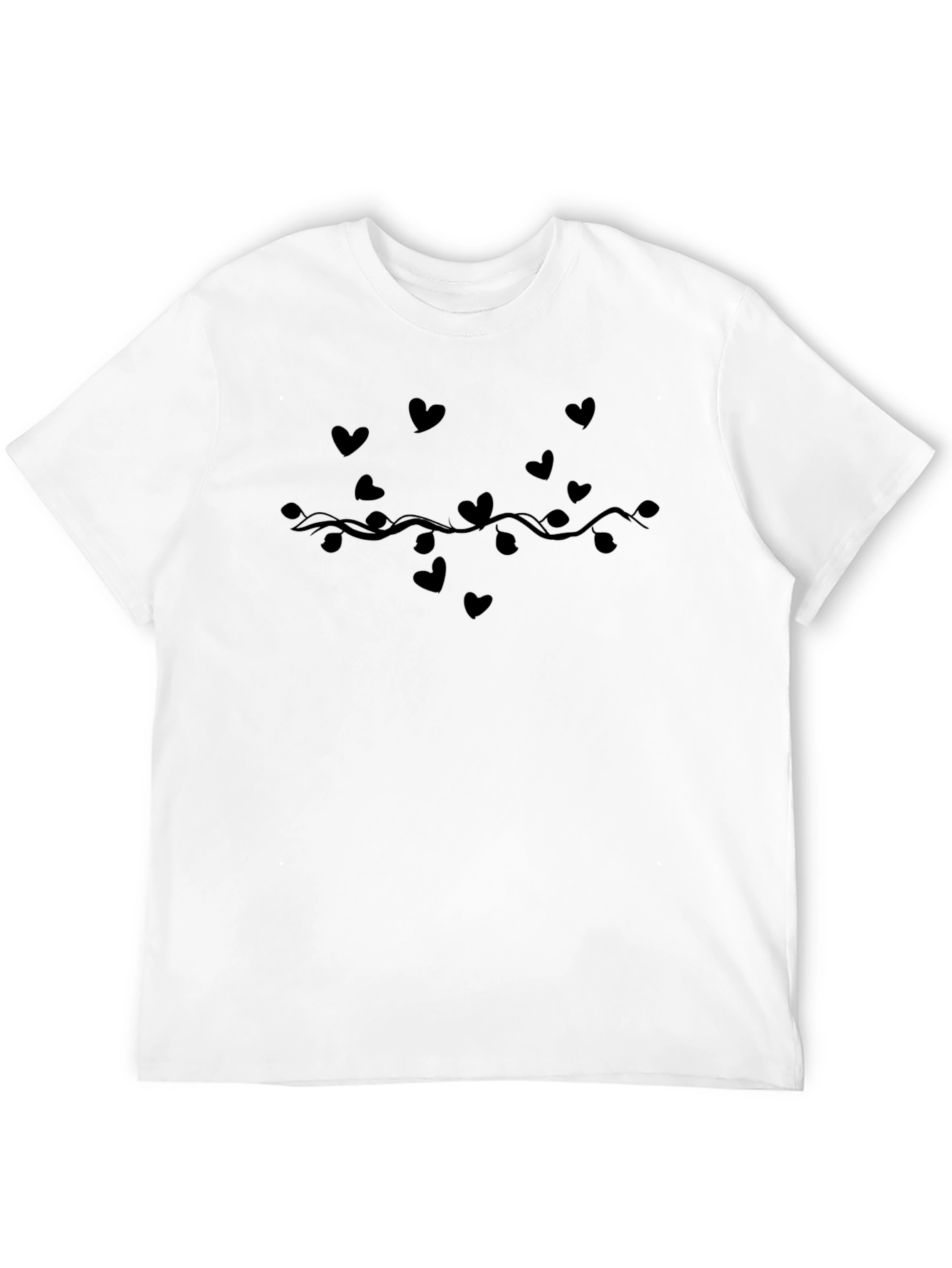 Heart Vine Black T-Shirt - Stylish & Unique