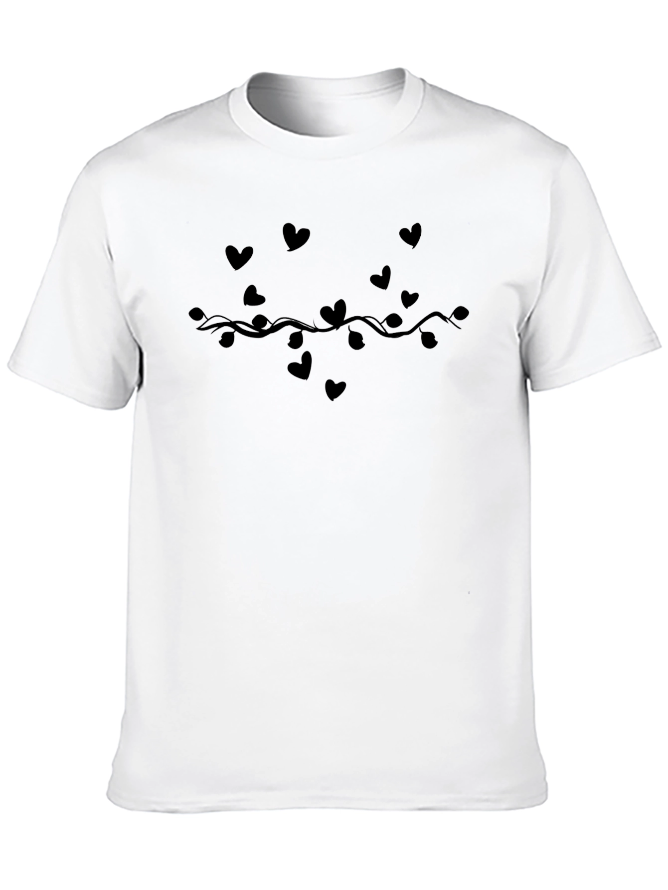 Heart Vine Black T-Shirt - Stylish & Unique