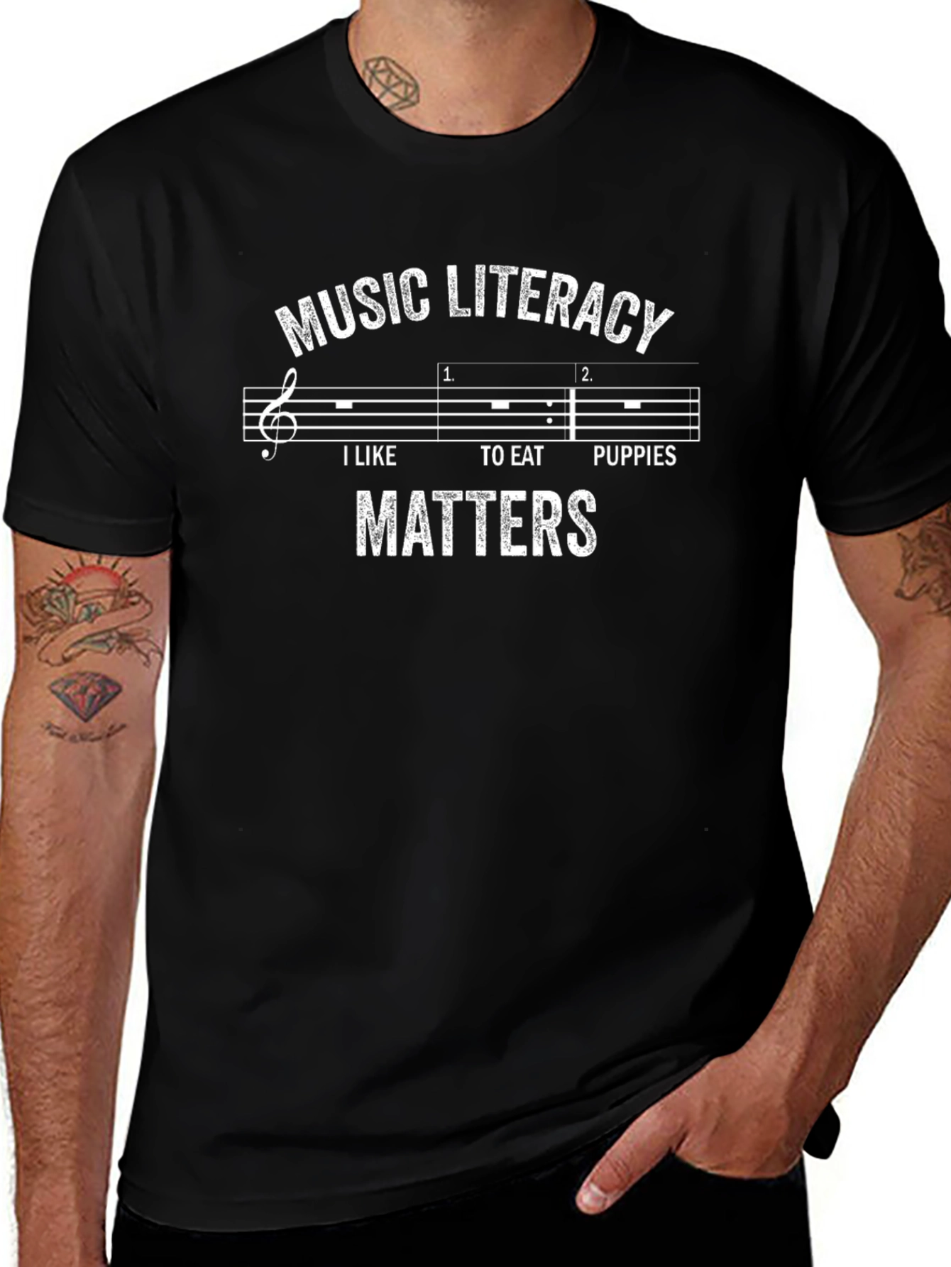 Music Literacy Matters T-Shirt Funny Music Pun