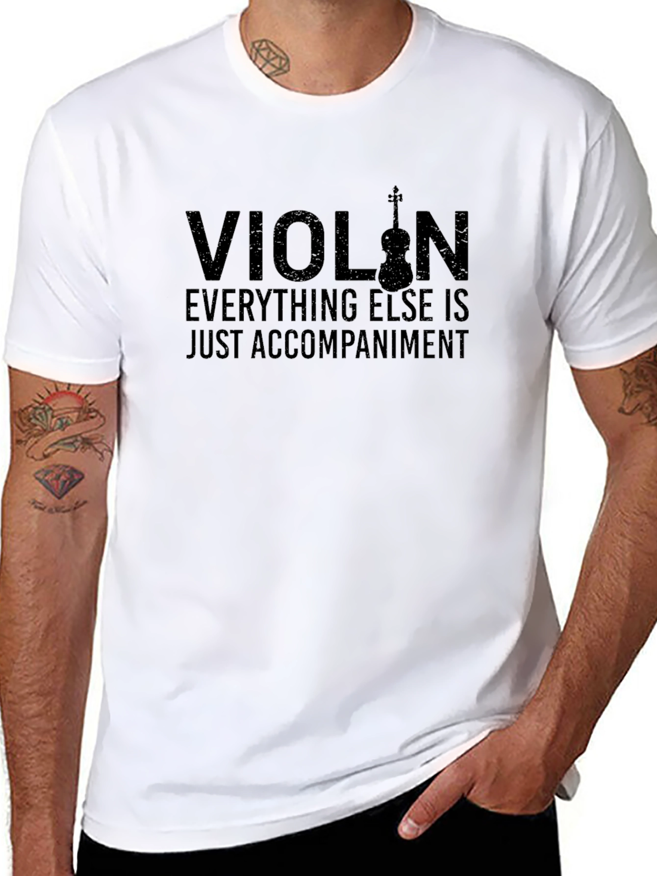 Violin Accompaniment Black Graphic T-Shirt