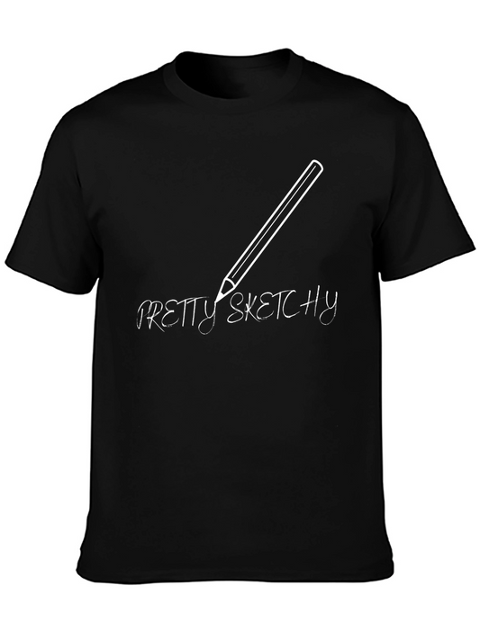 Pretty Sketchy Graphic T-Shirt - Black Cotton Tee