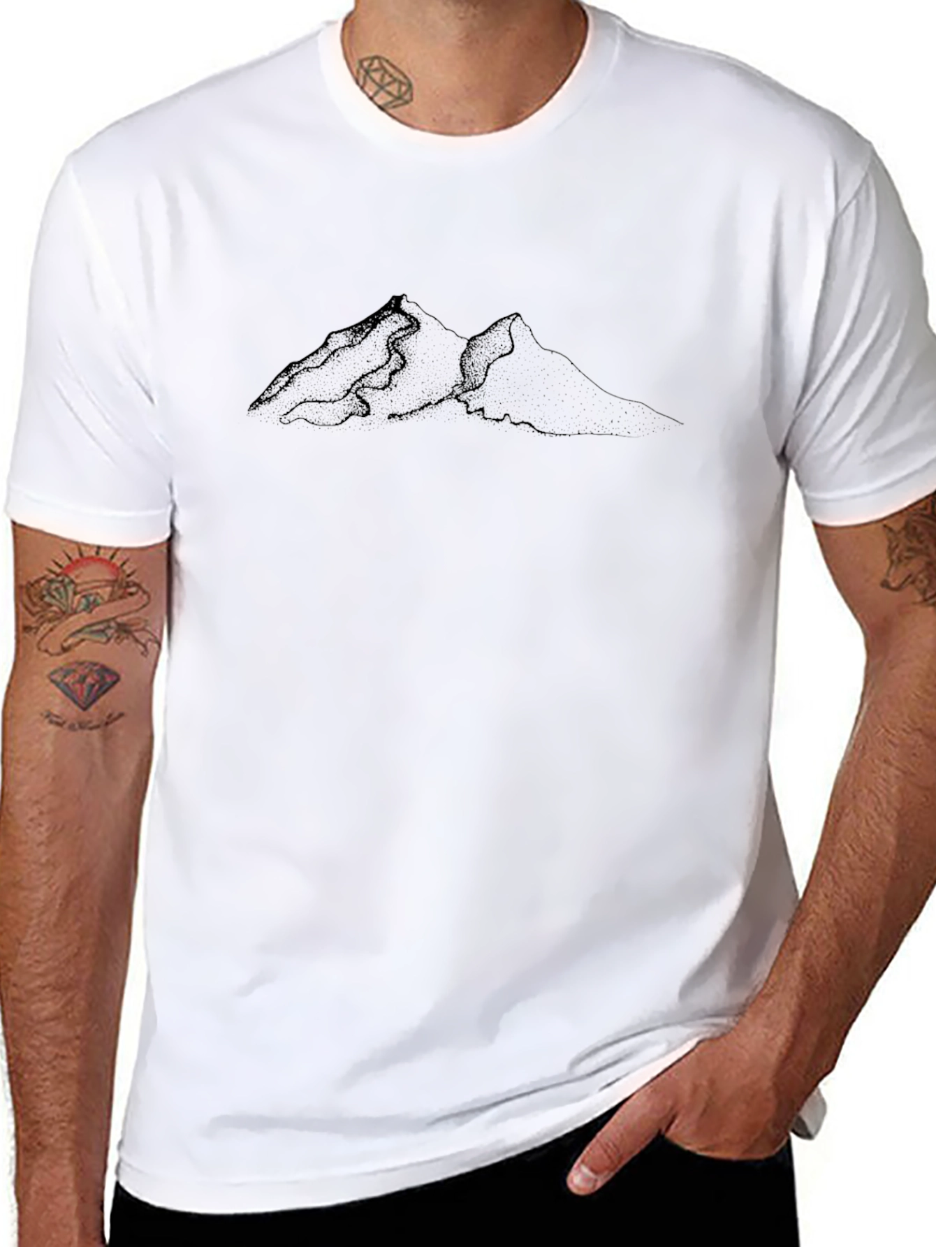 Black Mountain Line Art Tee