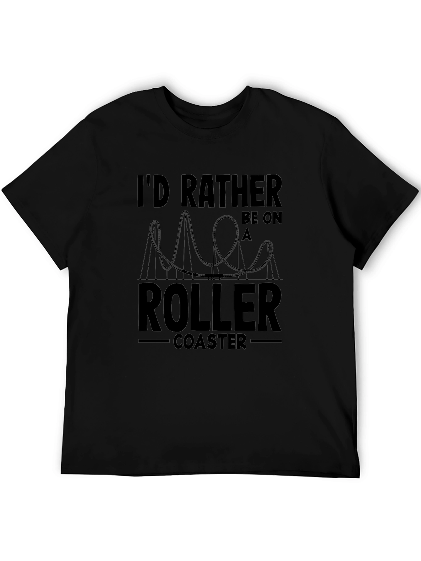 Roller Coaster Enthusiast Black T-Shirt