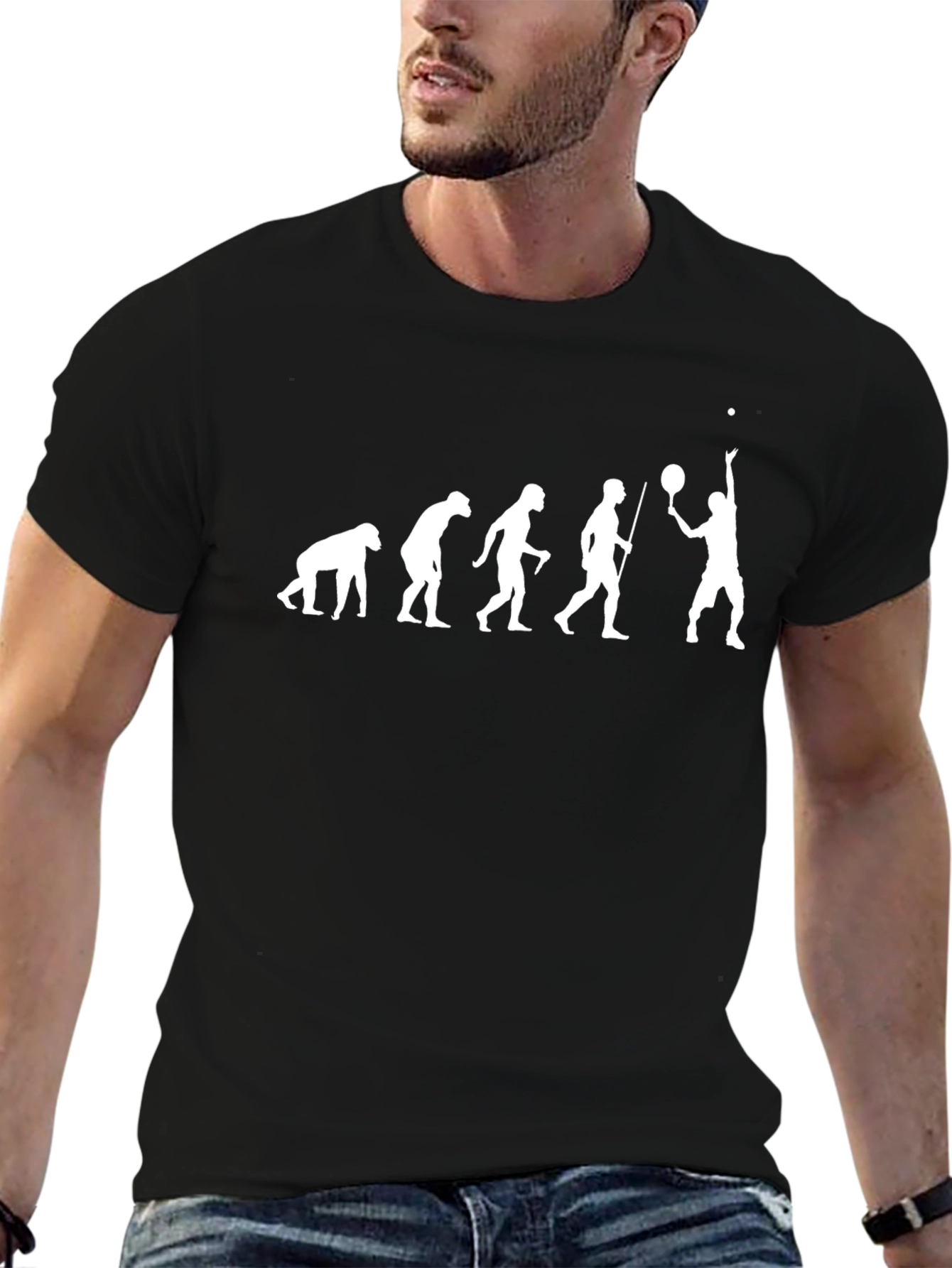 Evolution of Tennis Black T-Shirt