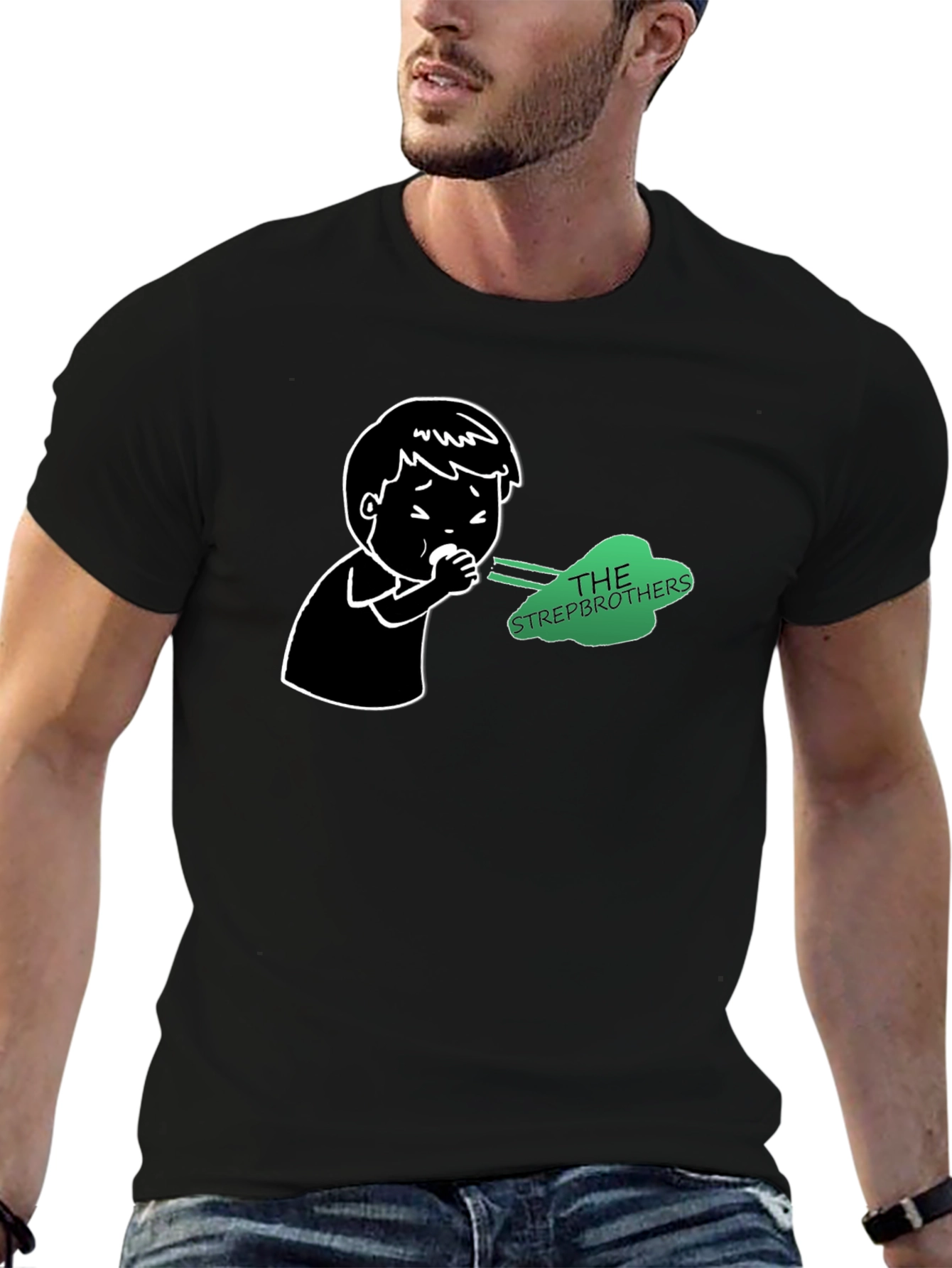 Strepbrothers T-Shirt - Black Novelty Tee