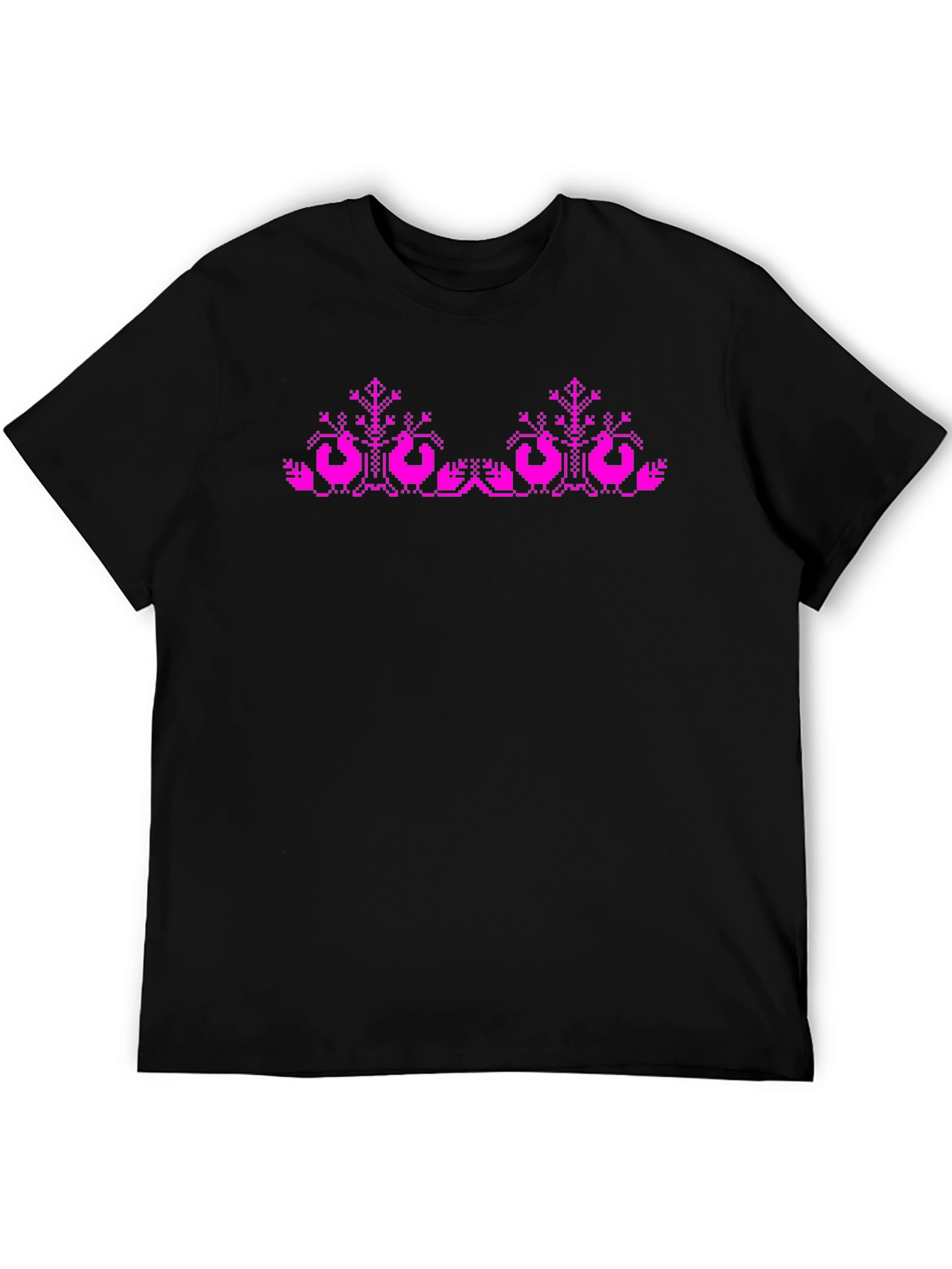 Pixel Art Bird T-Shirt - Black