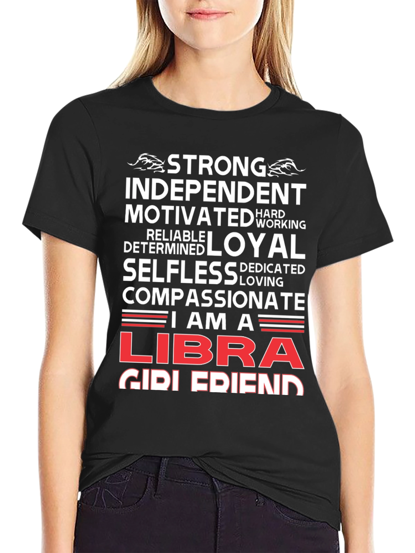 Strong Libra Zodiac Sign Graphic T-Shirt