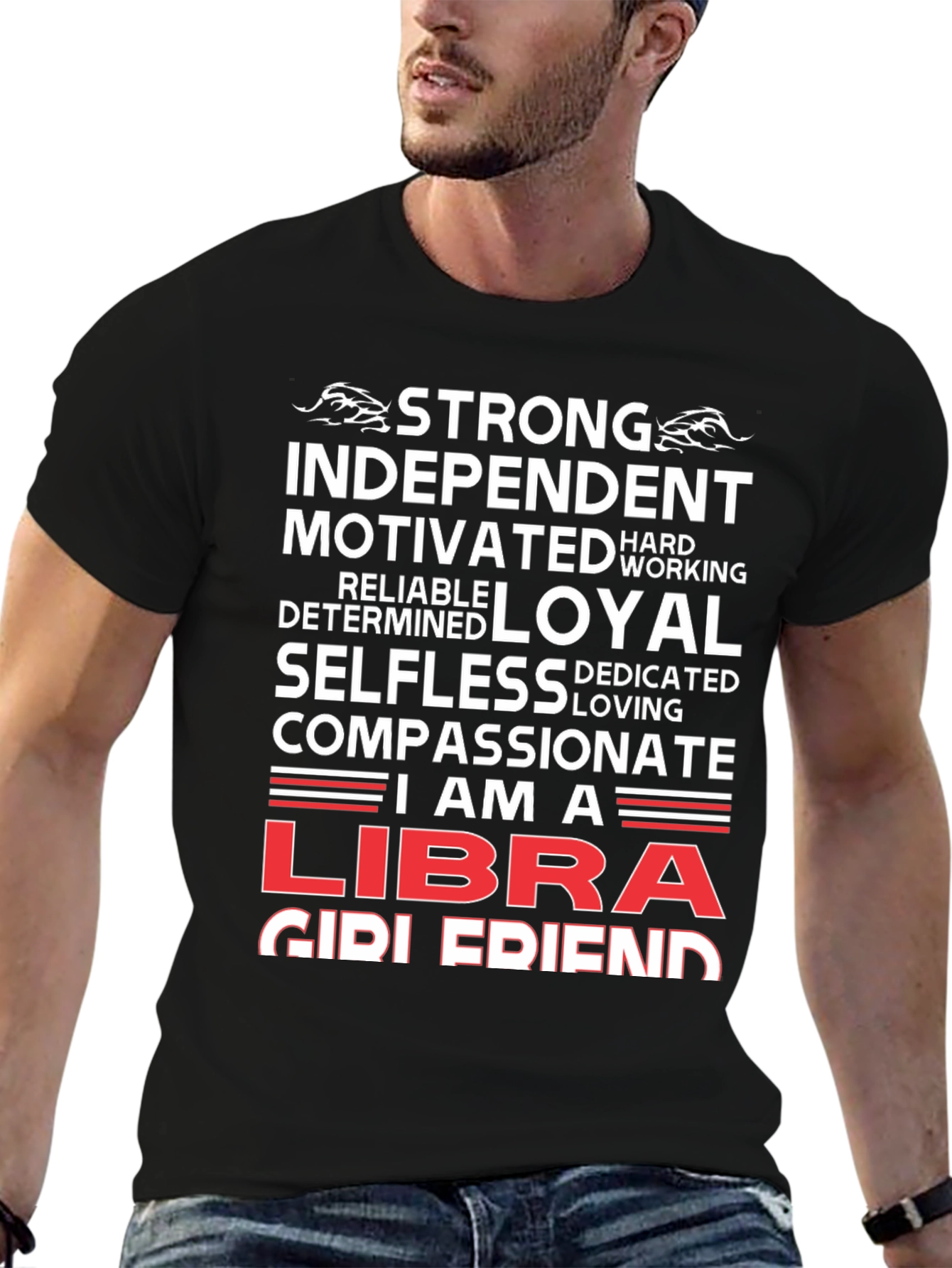 Strong Libra Zodiac Sign Graphic T-Shirt
