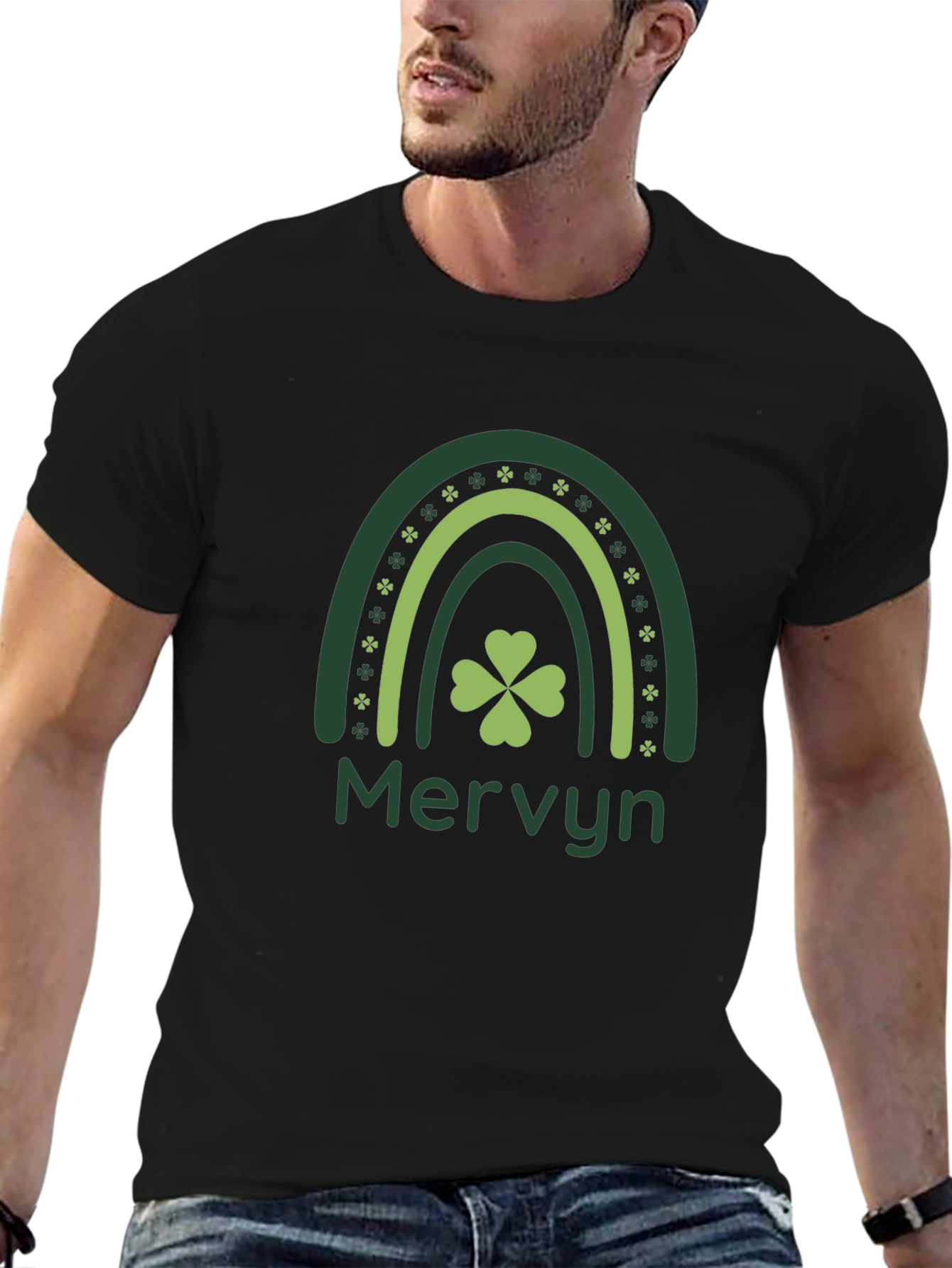 St. Patricks Day Shamrock Rainbow Personalized T-Shirt