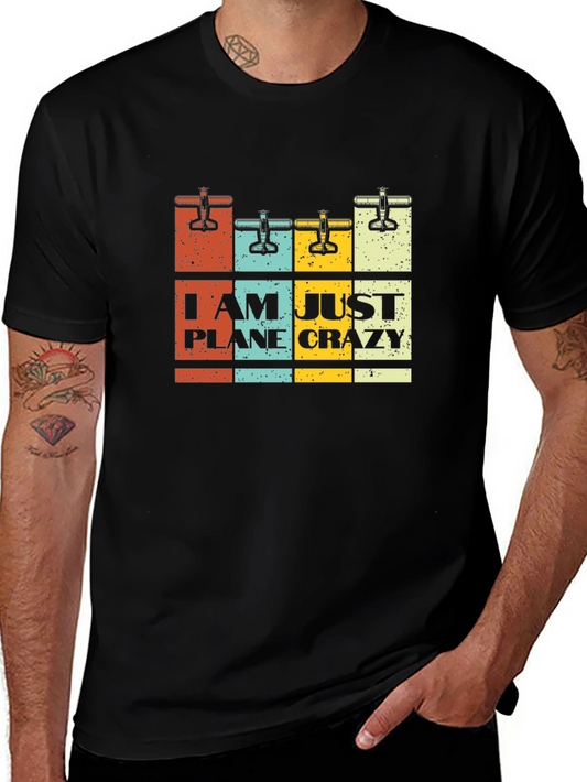 I Am Just Plane Crazy Black Graphic Tee