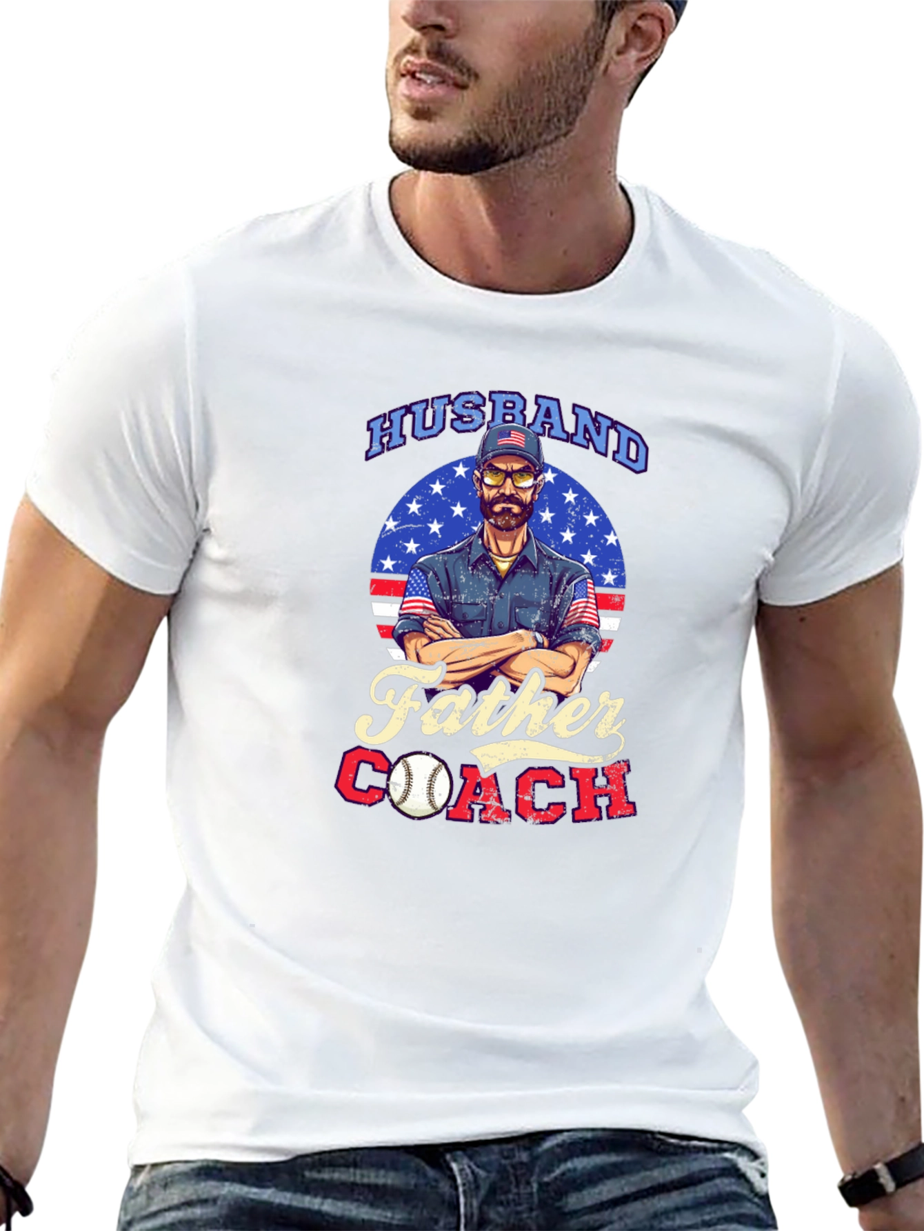 Husband Father Coach Graphic T-Shirt