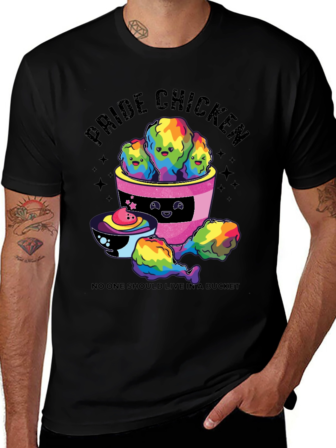 Pride Chicken Graphic T-Shirt - LGBTQ+ Support
