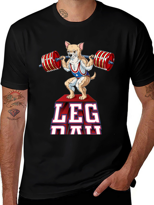 Leg Day Dog T-Shirt Gym Workout Apparel