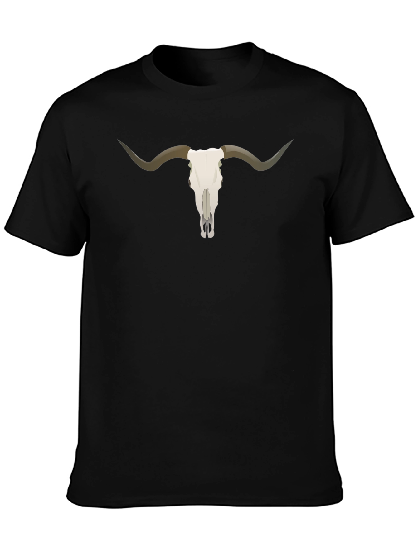 Steer Skull Graphic Tee - Unisex Black T-Shirt