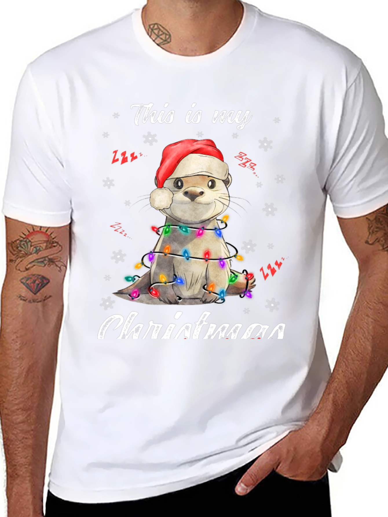 Festive Otter Christmas T-Shirt