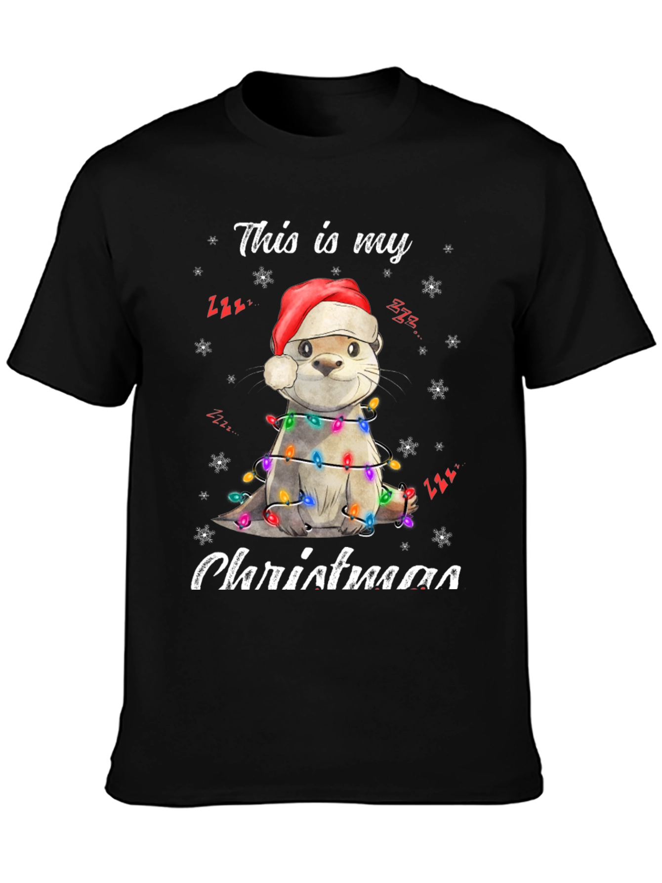 Festive Otter Christmas T-Shirt