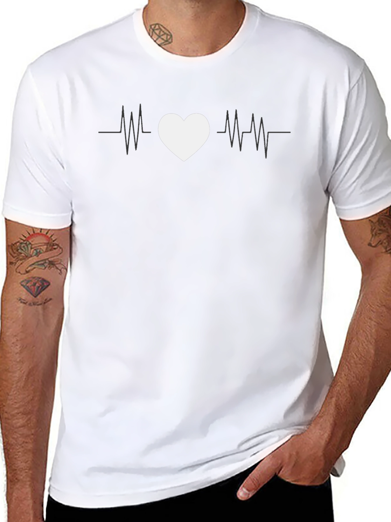 Heartbeat Love Graphic Tee - Black