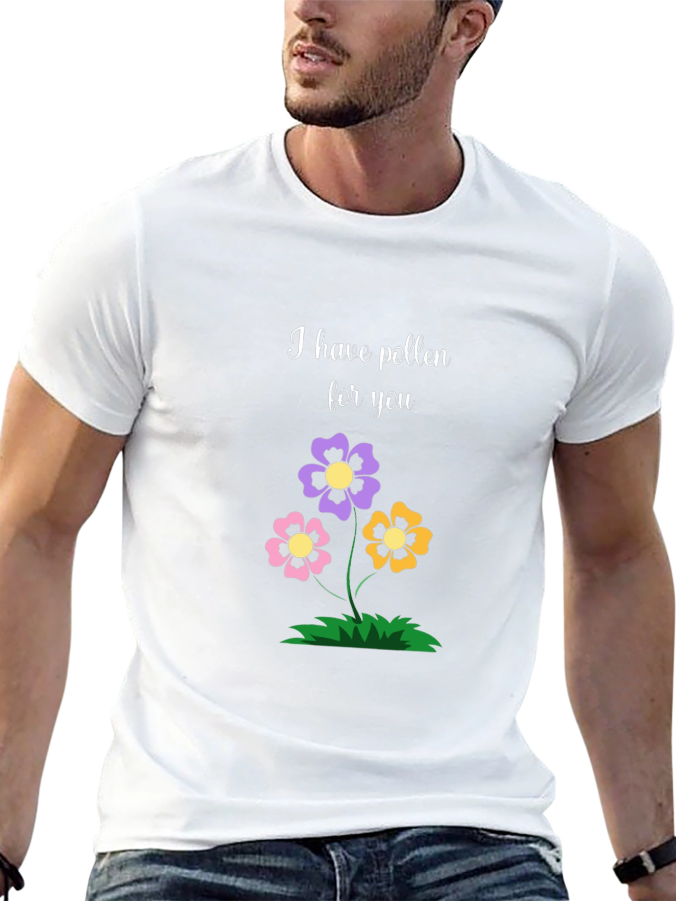 Floral Pollen Graphic Tee - Trendy Black T-Shirt