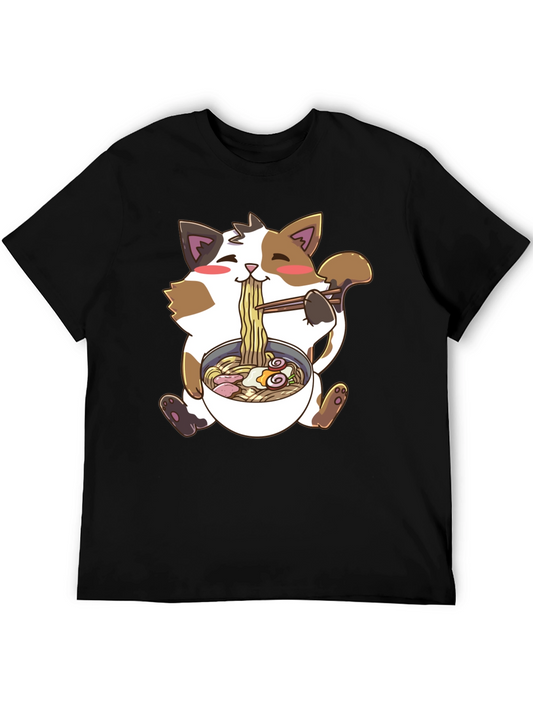 Kawaii Cat Ramen T-Shirt - Cute Anime Style