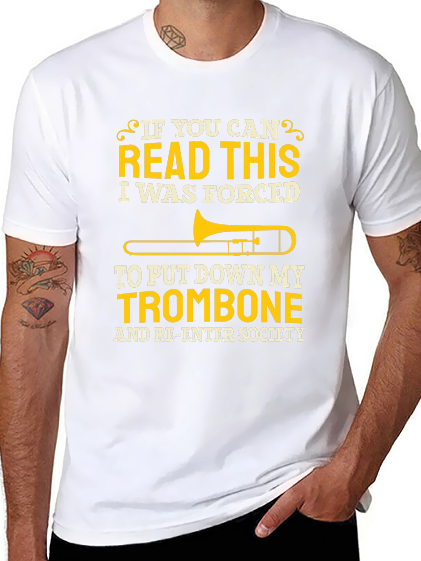 Trombone Player T-Shirt - Forced to Re-Enter Society!