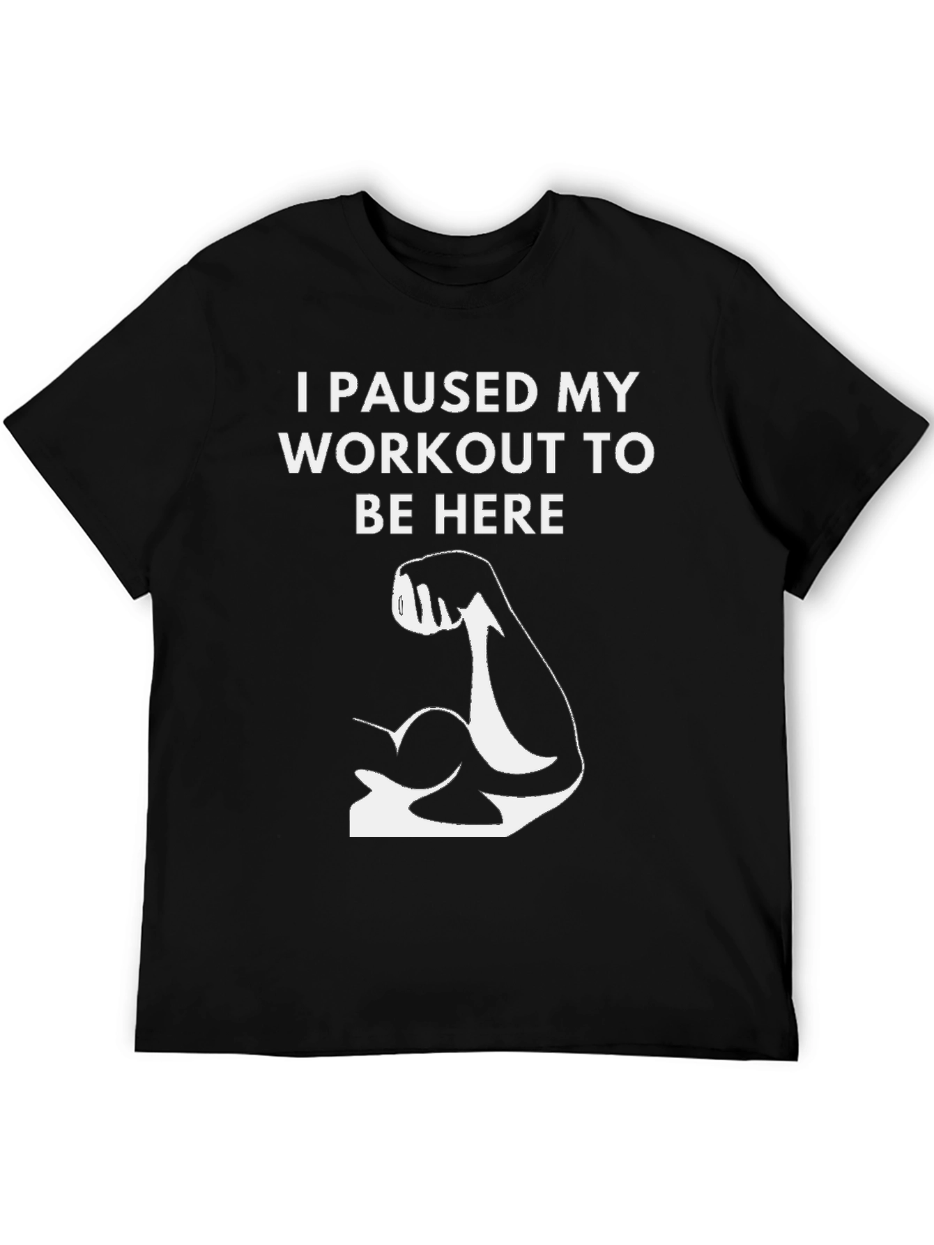 Workout Pause Black Graphic T-Shirt