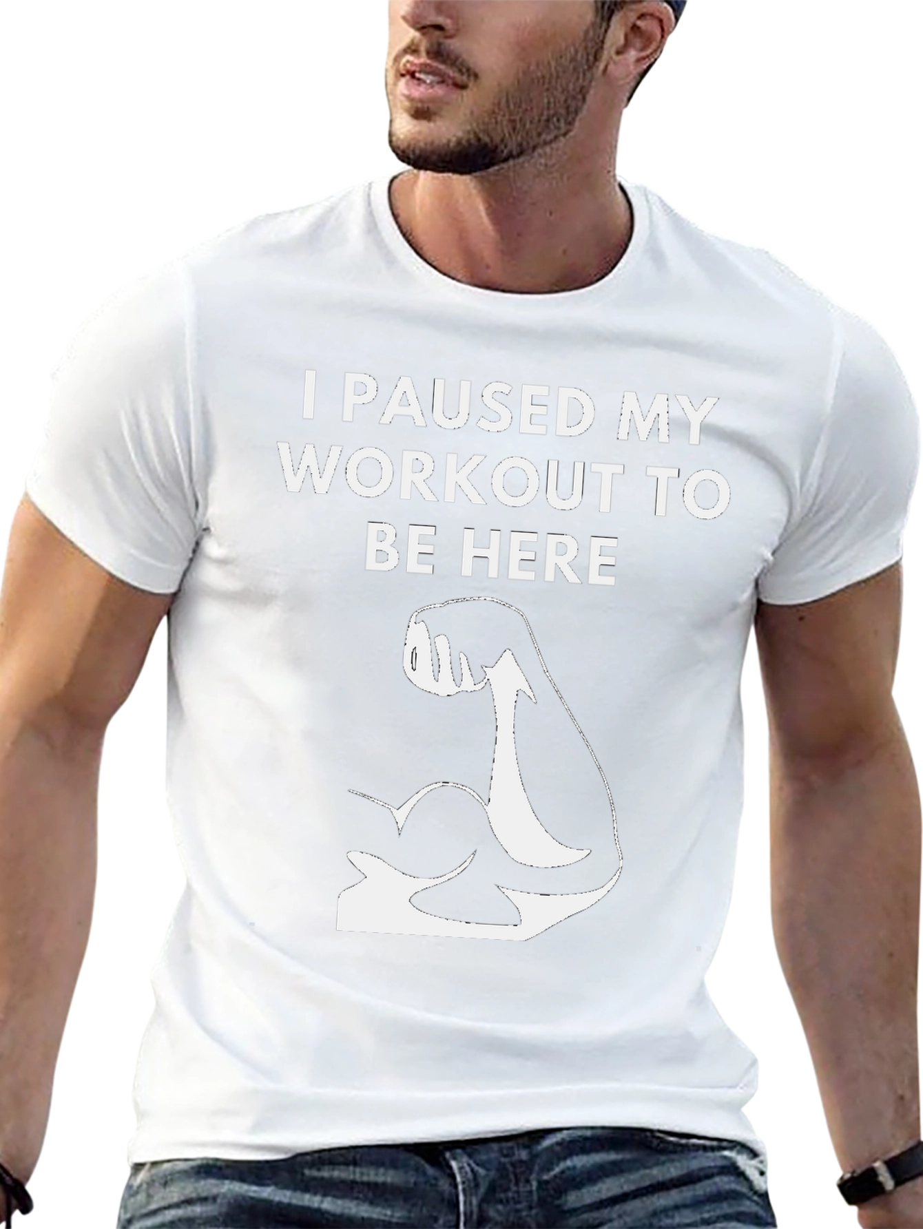 Workout Pause Black Graphic T-Shirt