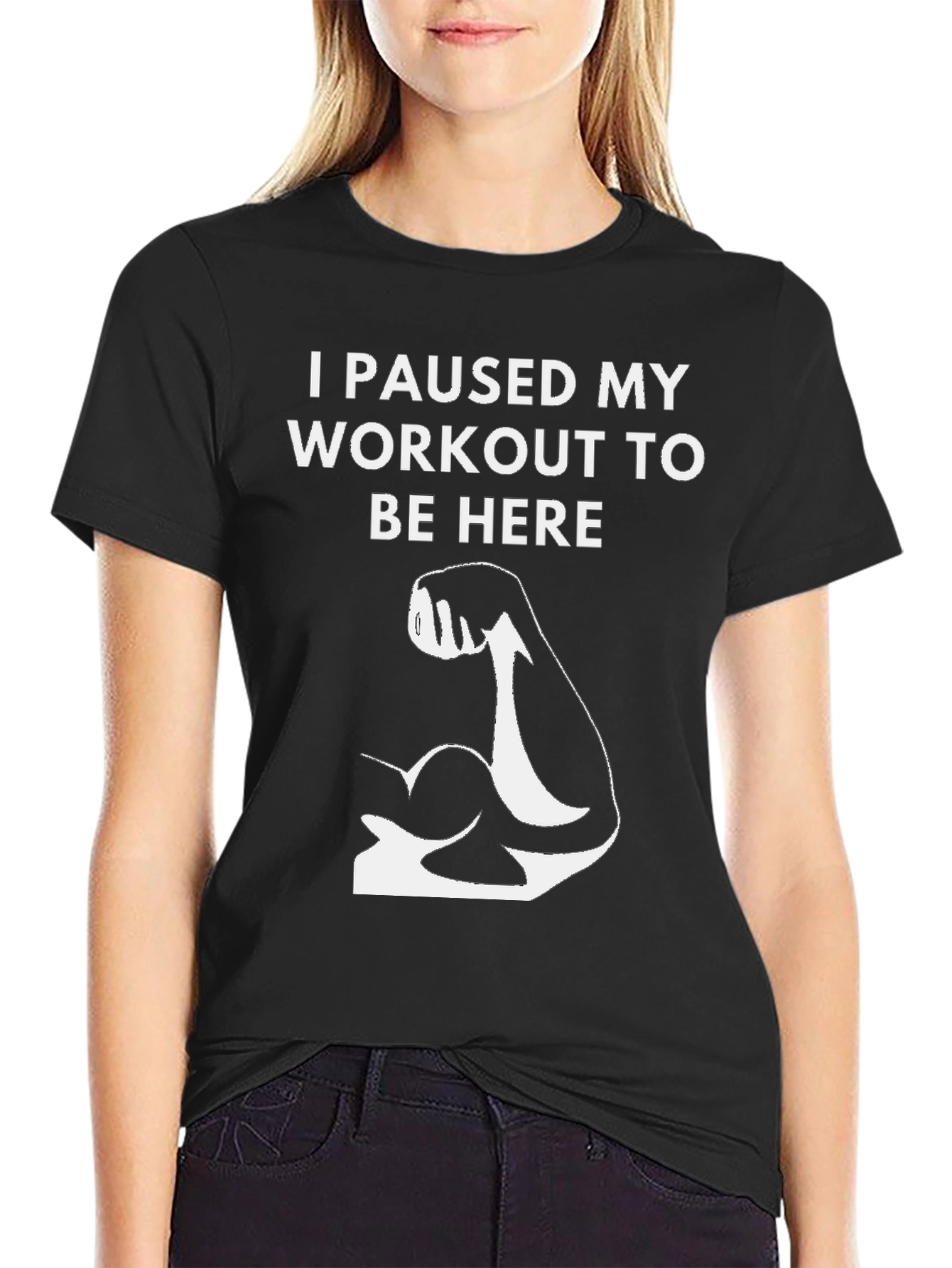 Workout Pause Black Graphic T-Shirt