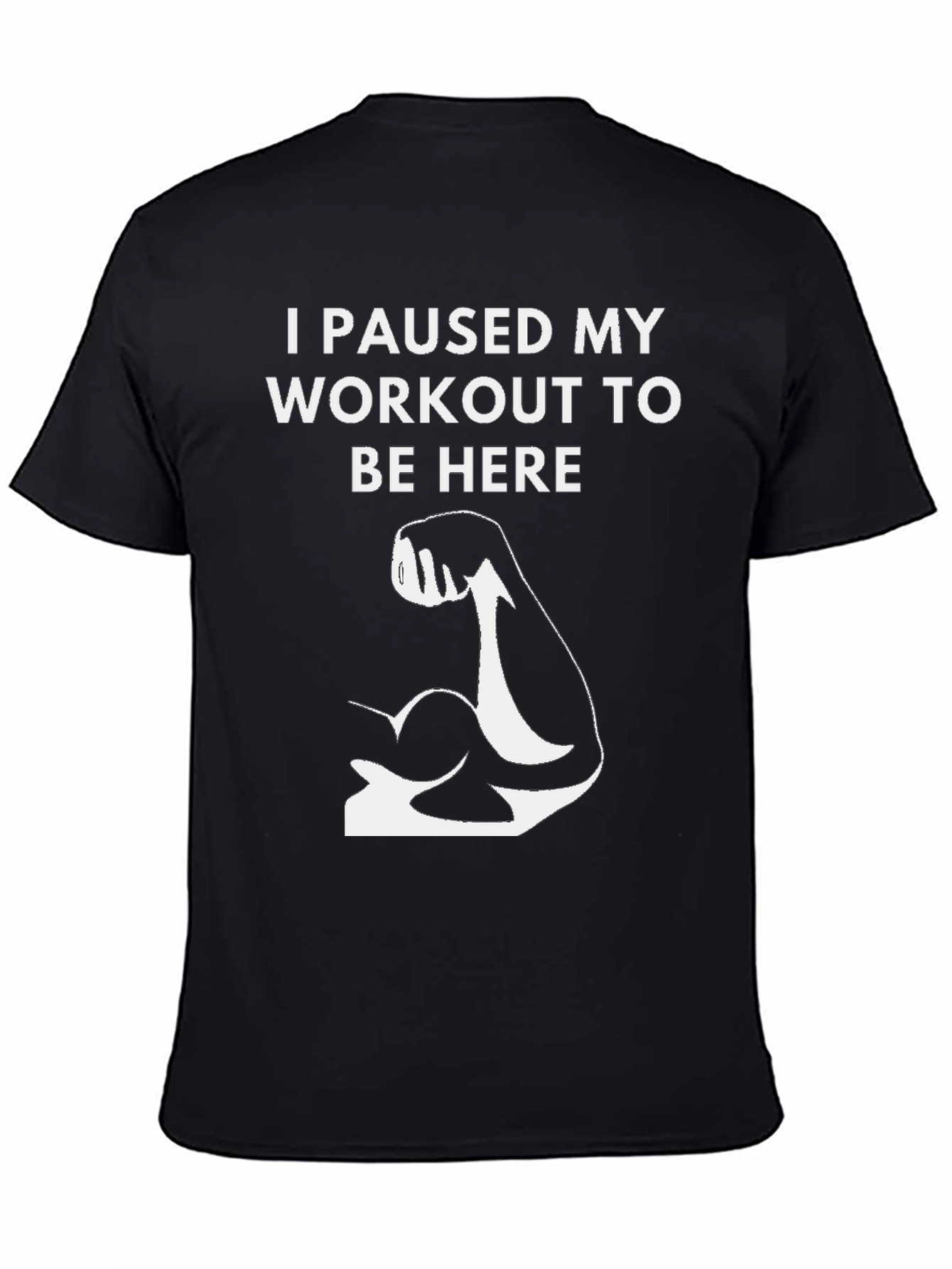 Workout Pause Black Graphic T-Shirt