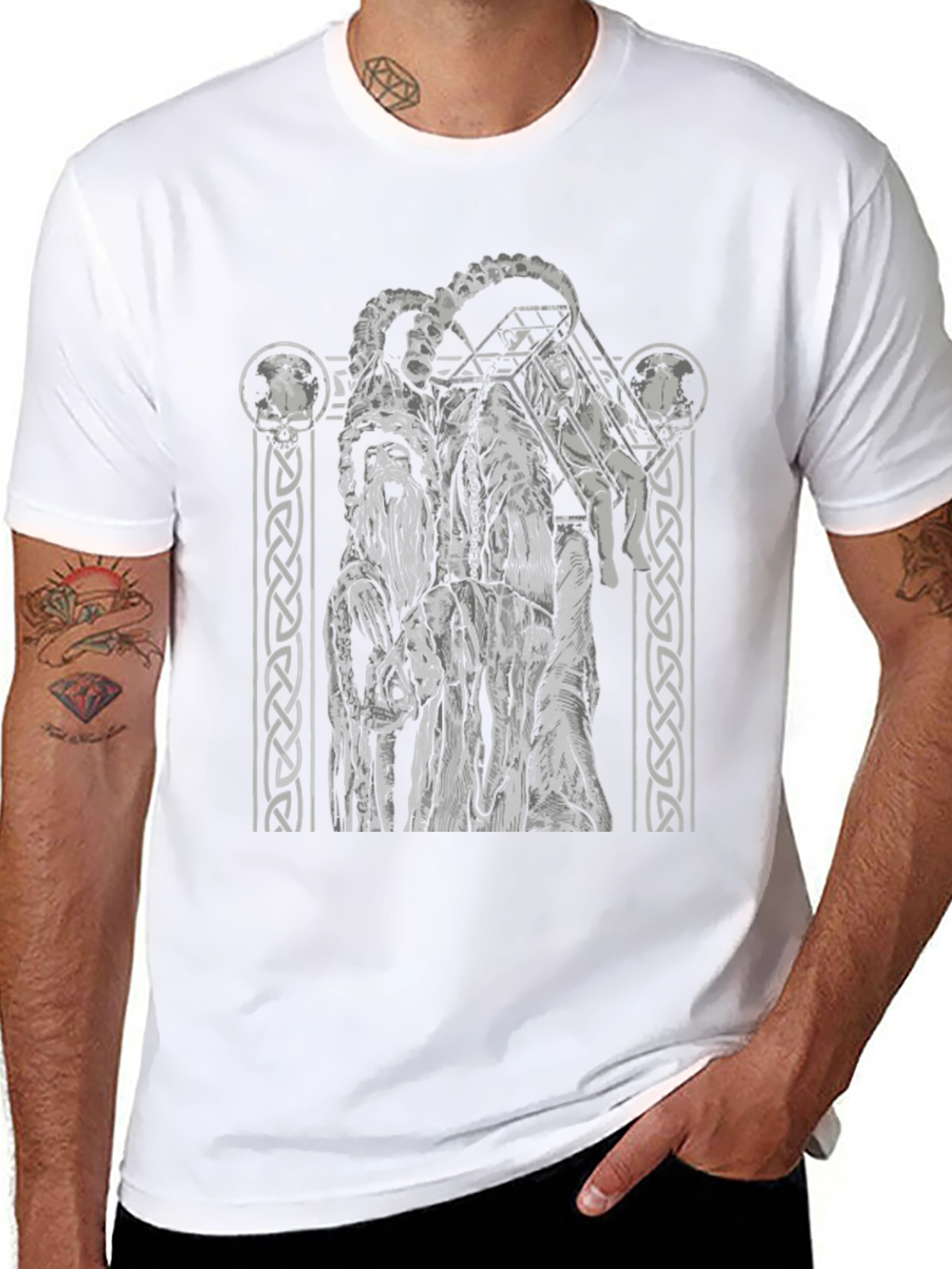 Black Graphic Tee - Horned Figure
