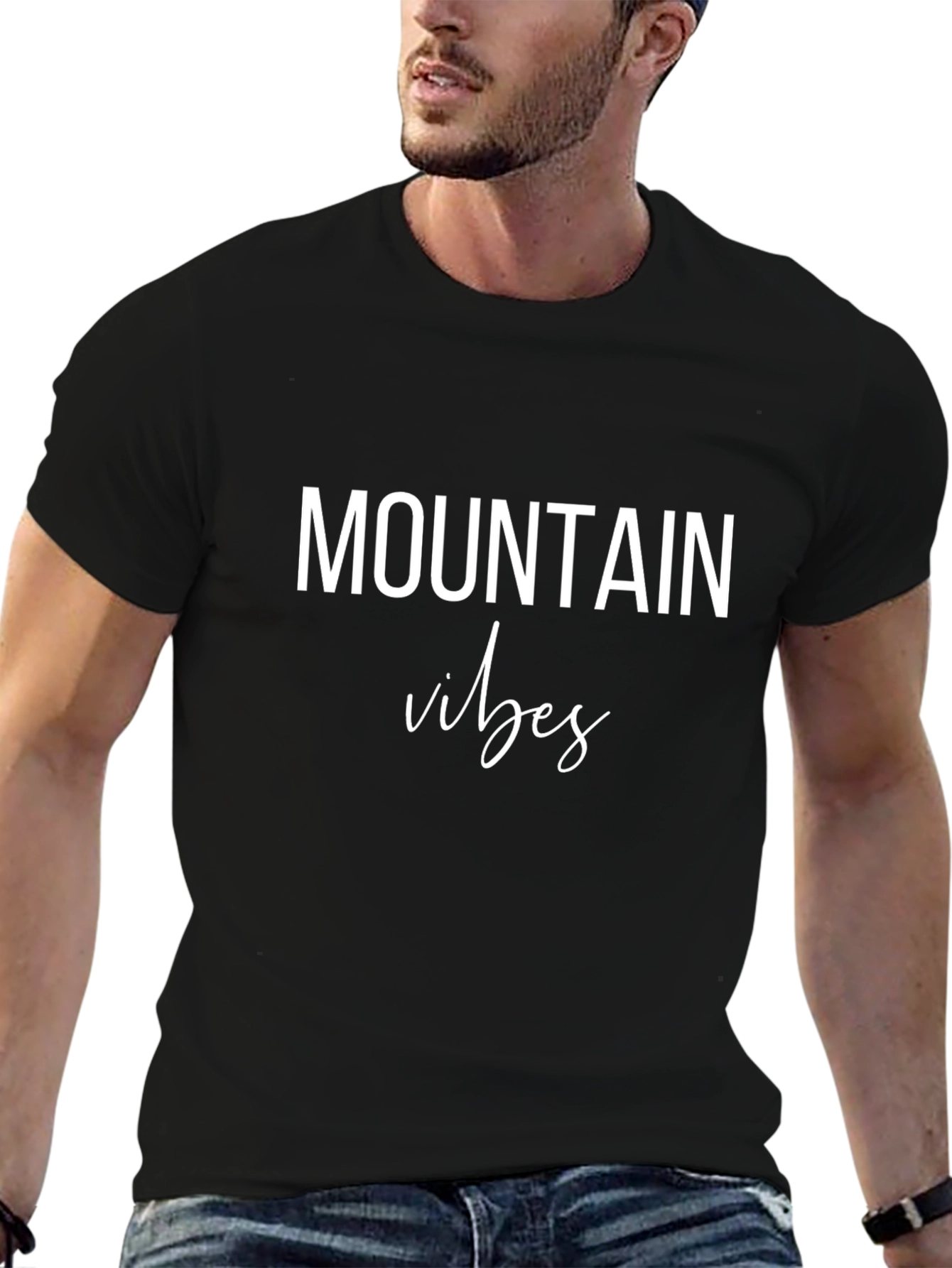 Mountain Vibes Black Graphic Tee