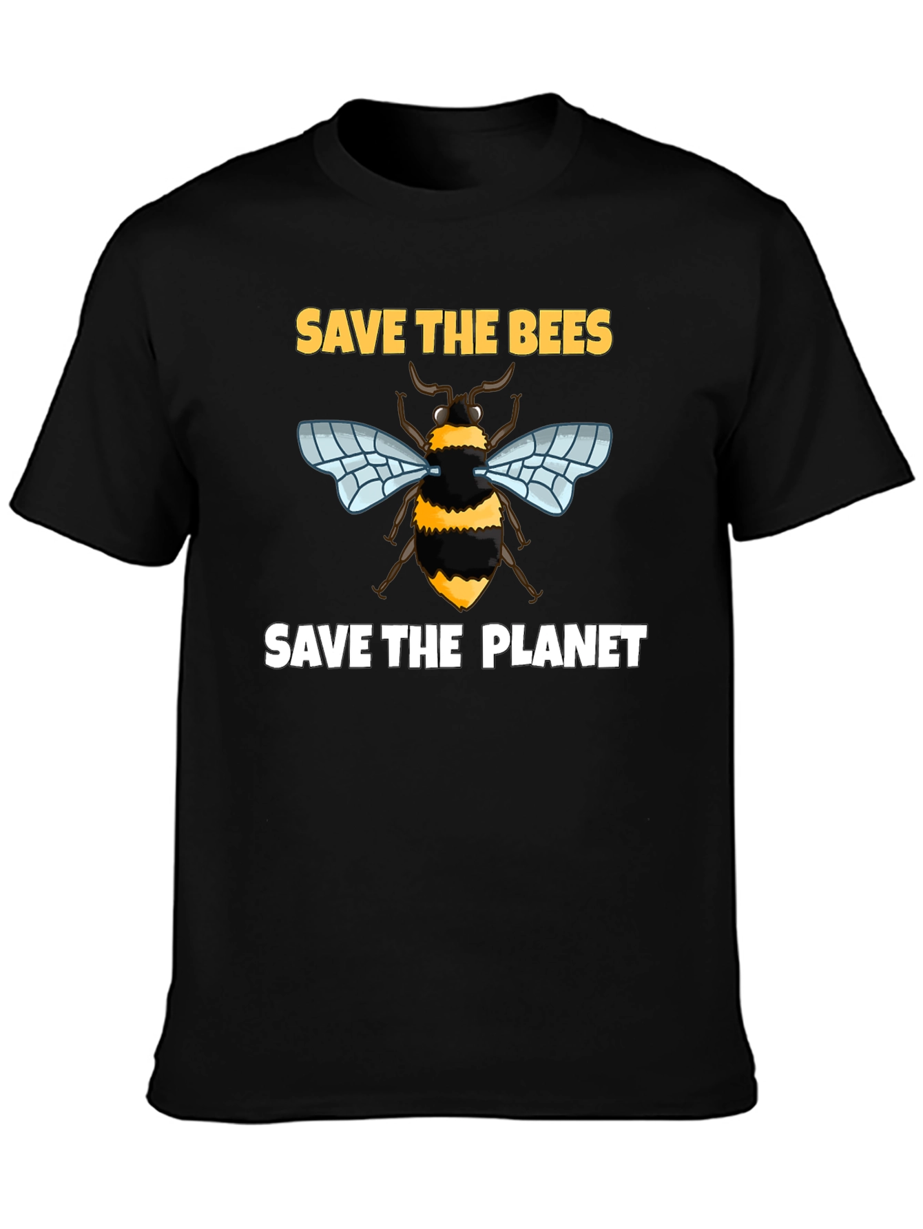 Save the Bees T-Shirt Black Cotton Tee