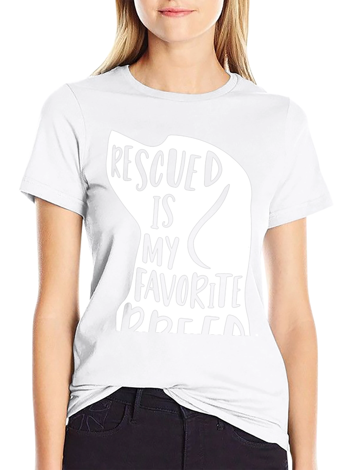 Rescued Is My Favorite Breed T-Shirt - Black