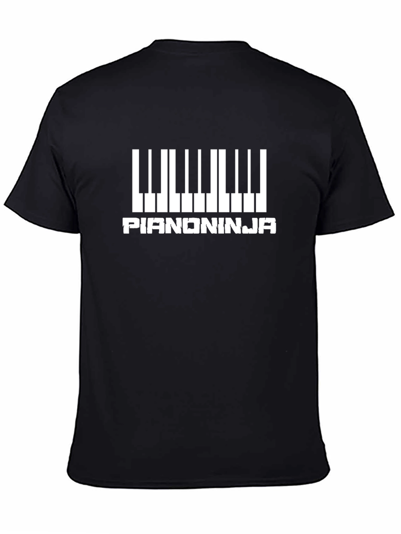 Piano Ninja Graphic Tee - Black Cotton T-Shirt