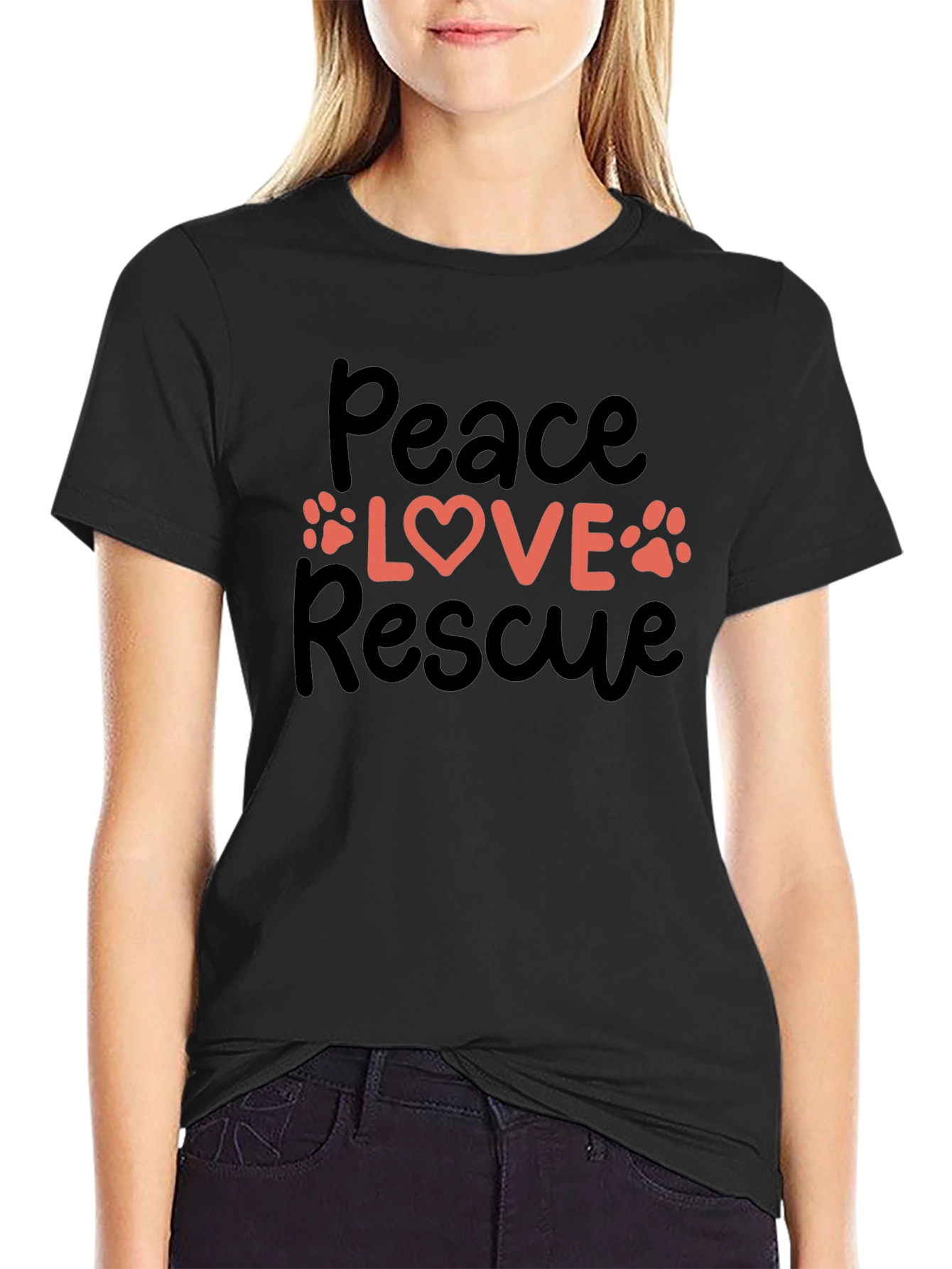 Peace Love Rescue Graphic Tee