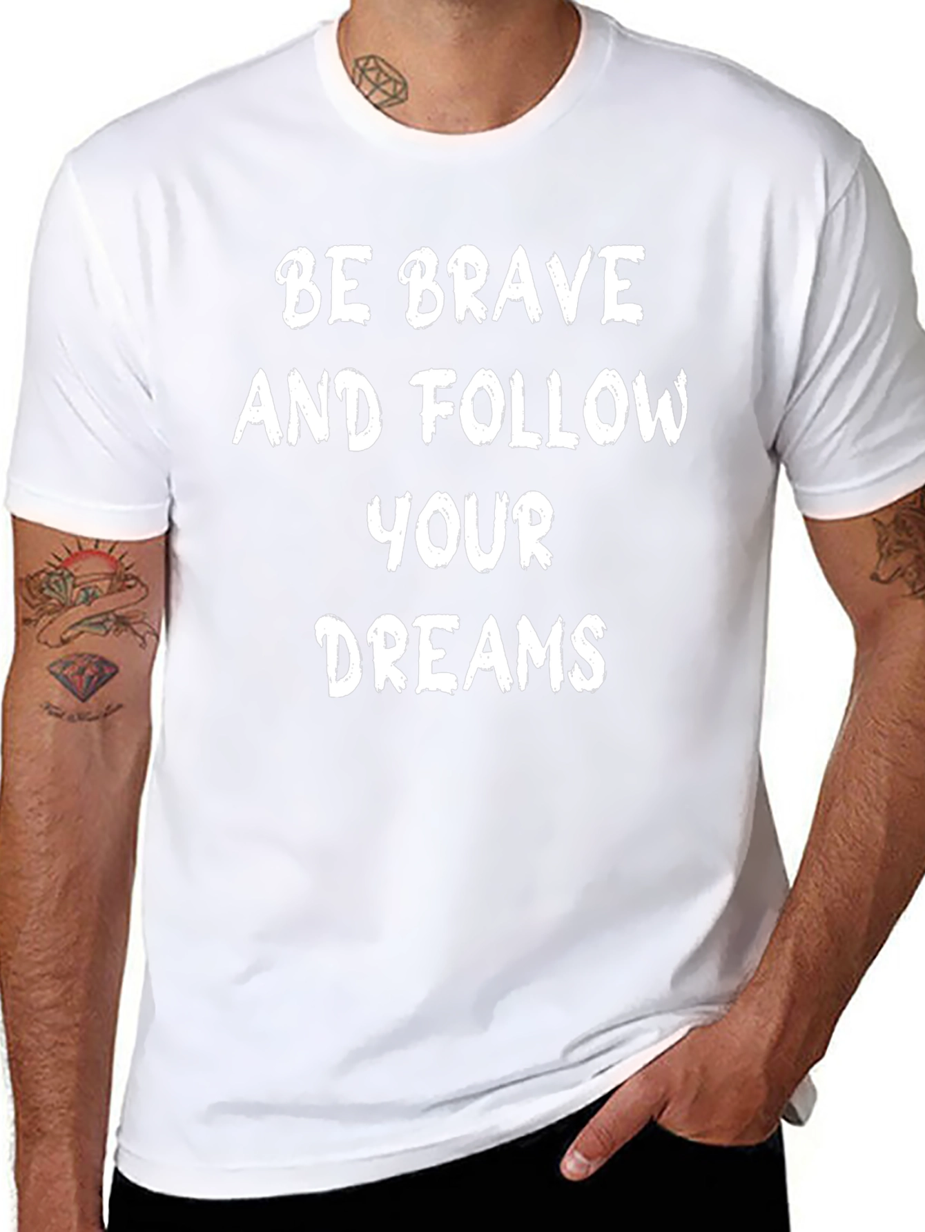 Be Brave Motivational Graphic T-Shirt